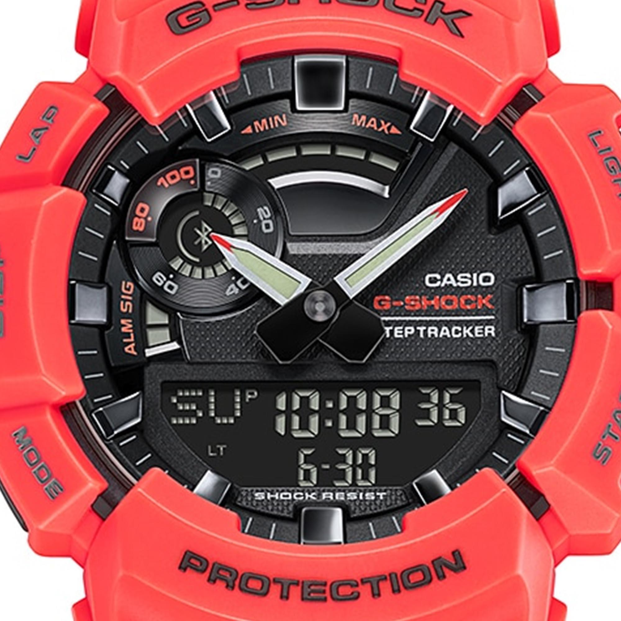 Casio G-Shock G-Squad Quarz Schwarze Zifferblatt Rotes Harzarmband Herren Uhr GBA-900-4AER
