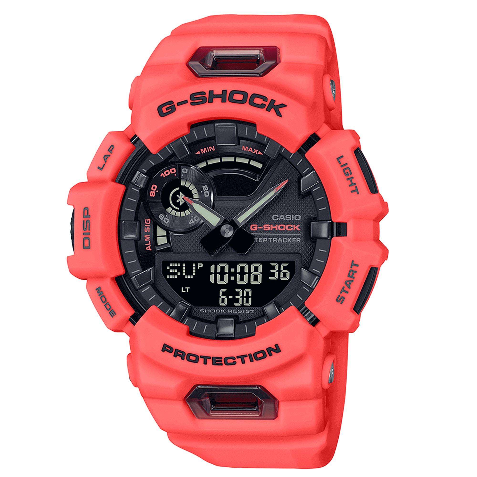 Casio G-Shock G-Squad Quarz Schwarze Zifferblatt Rotes Harzarmband Herren Uhr GBA-900-4AER