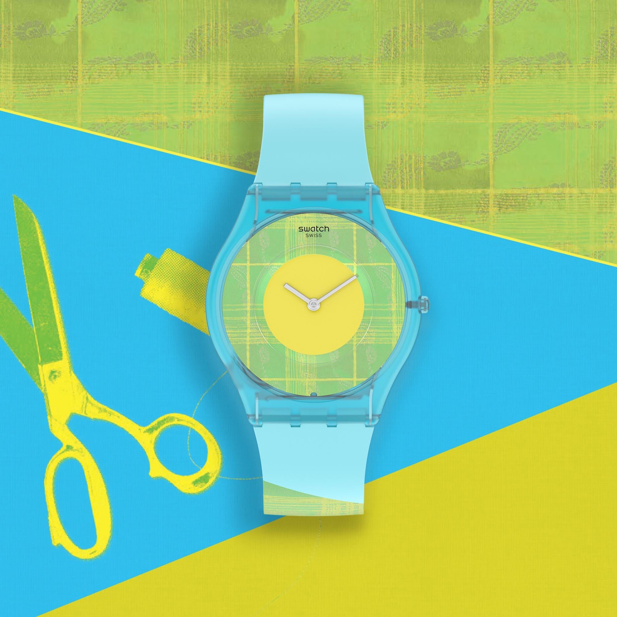 Swatch Supriya Acid Mardas 02 Quartz Yellow Dial Silicone Strap Watch SS08Z104