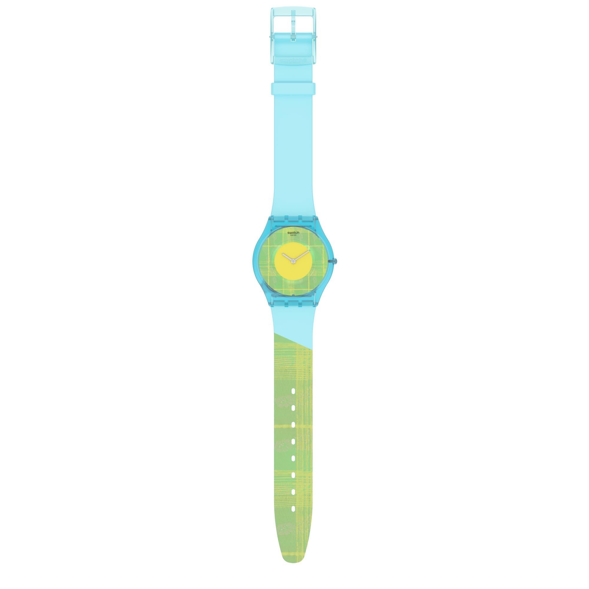 Swatch Supriya Acid Mardas 02 Quartz Yellow Dial Silicone Strap Watch SS08Z104