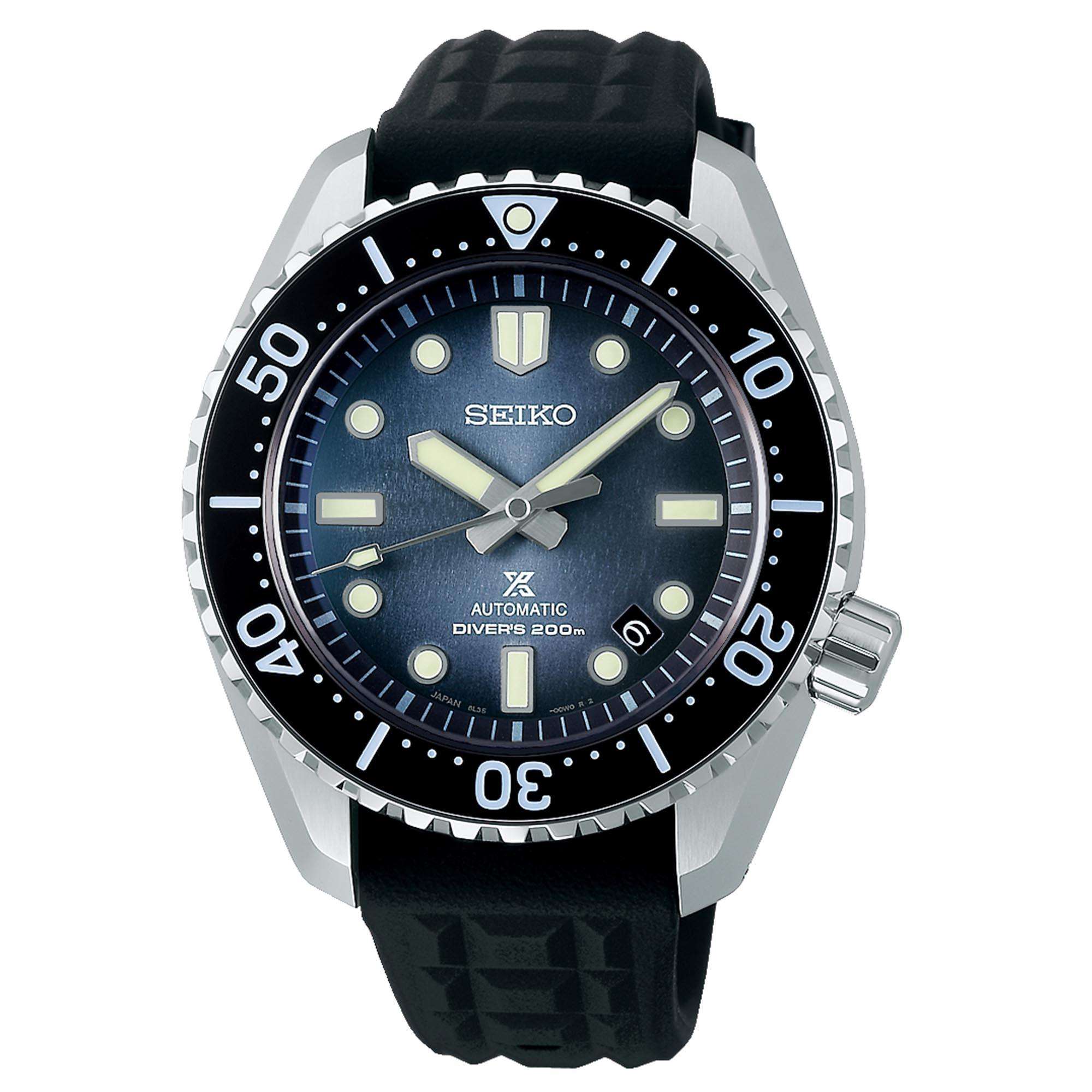 Seiko Prospex 'Antarctic Ice' Automatik Blaues Zifferblatt Blauer Armband Limitierte Auflage Herren Uhr SLA055J1
