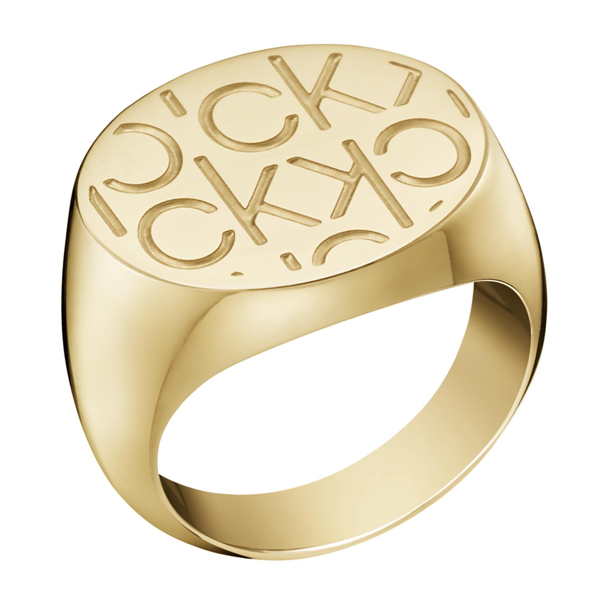 Calvin Klein Mania Gold PVD Edelstahlring Damen Schmuck Klein KJDEJR100206