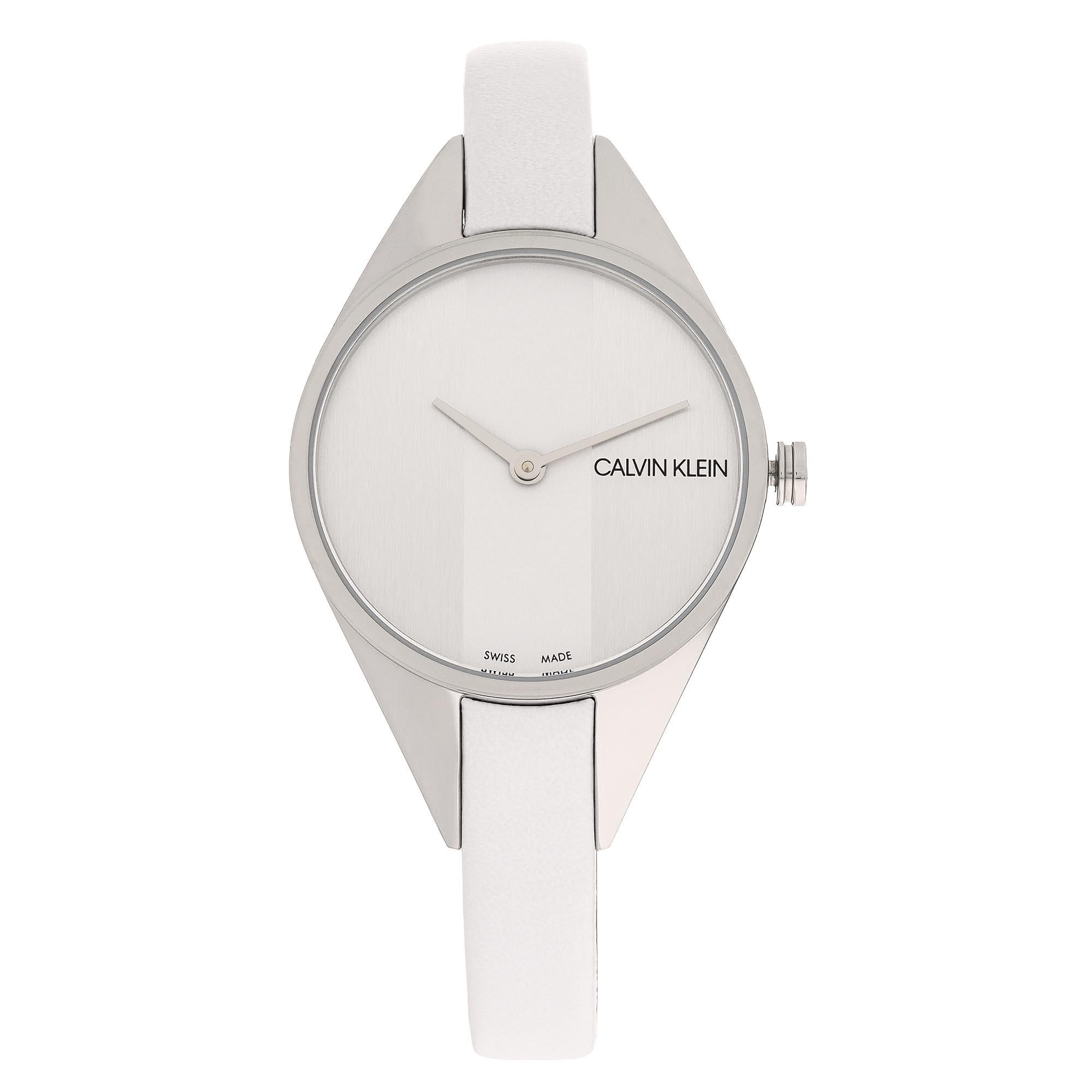 Calvin Klein Wavy Quarz Silbernes Zifferblatt Edelstahlarmband Damen Uhr K8P231L6