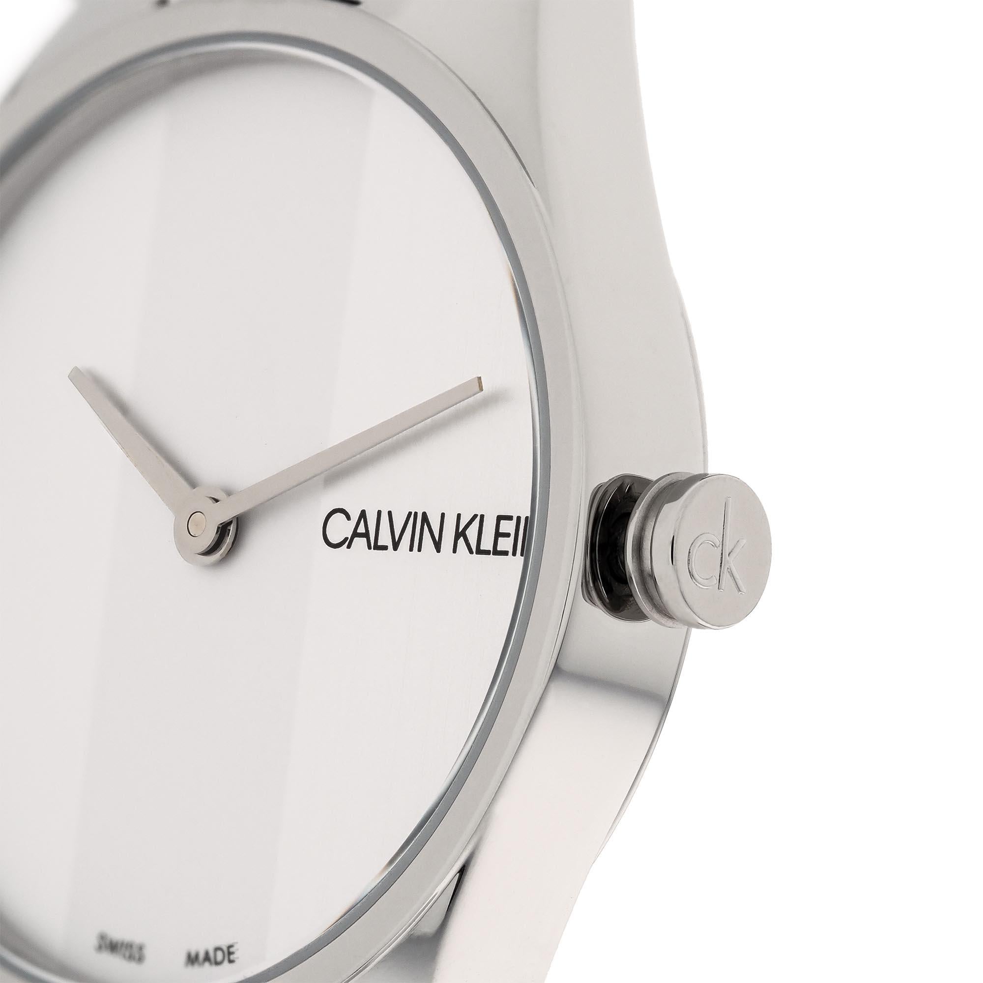 Calvin Klein Wavy Quarz Silbernes Zifferblatt Edelstahlarmband Damen Uhr K8P231L6