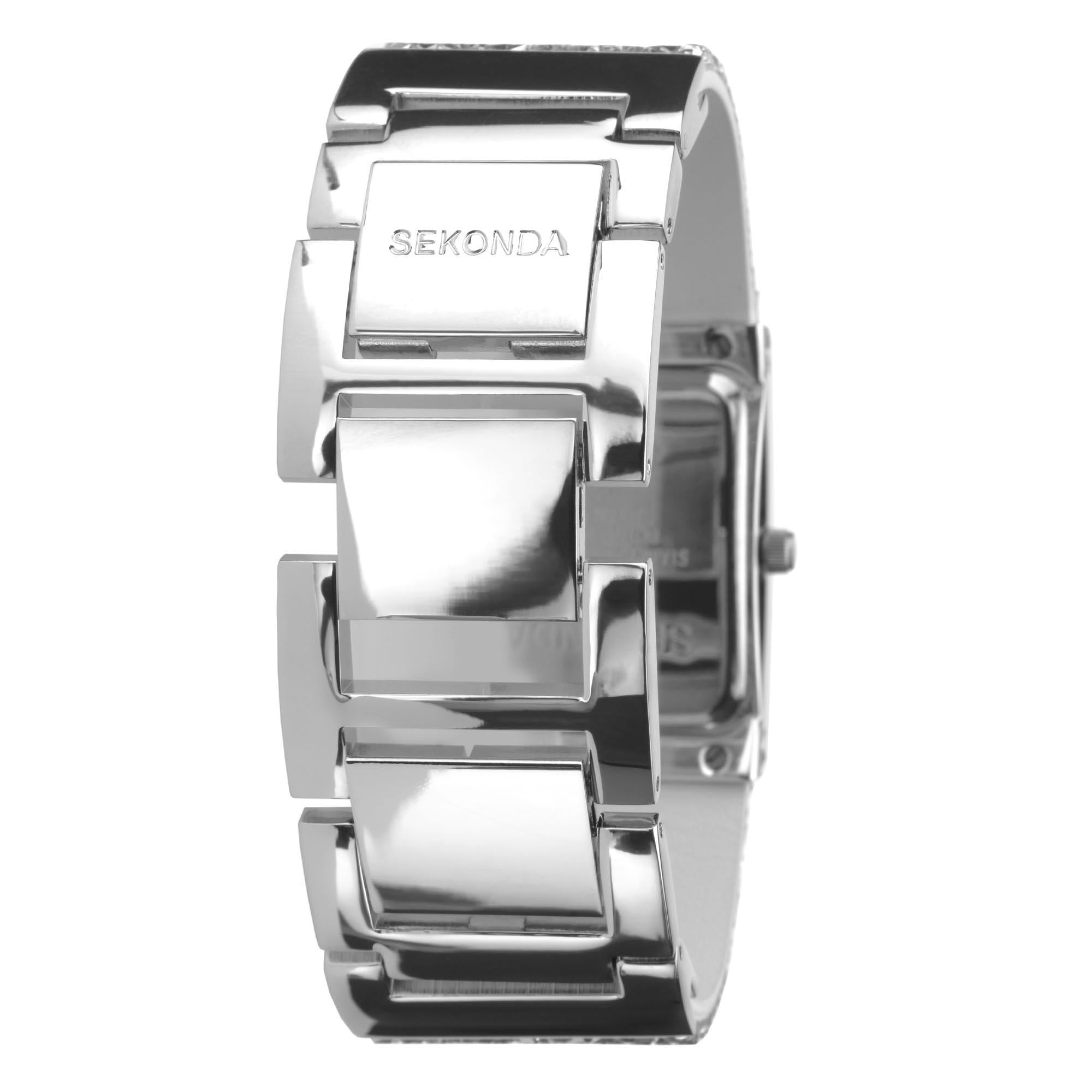 Seksy Dress Quartz Silbernes Zifferblatt Silbernes PVD Messing Armband Damen Uhr 2652