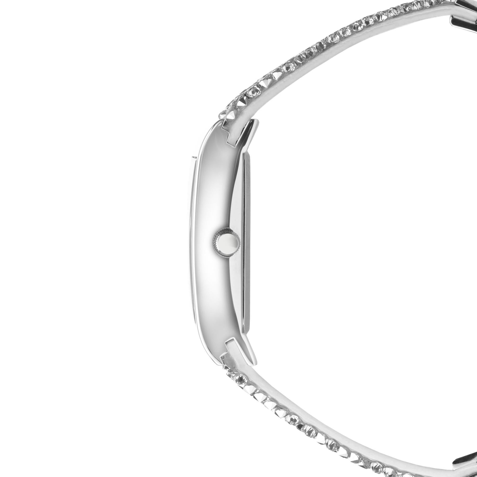 Seksy Dress Quartz Silbernes Zifferblatt Silbernes PVD Messing Armband Damen Uhr 2652