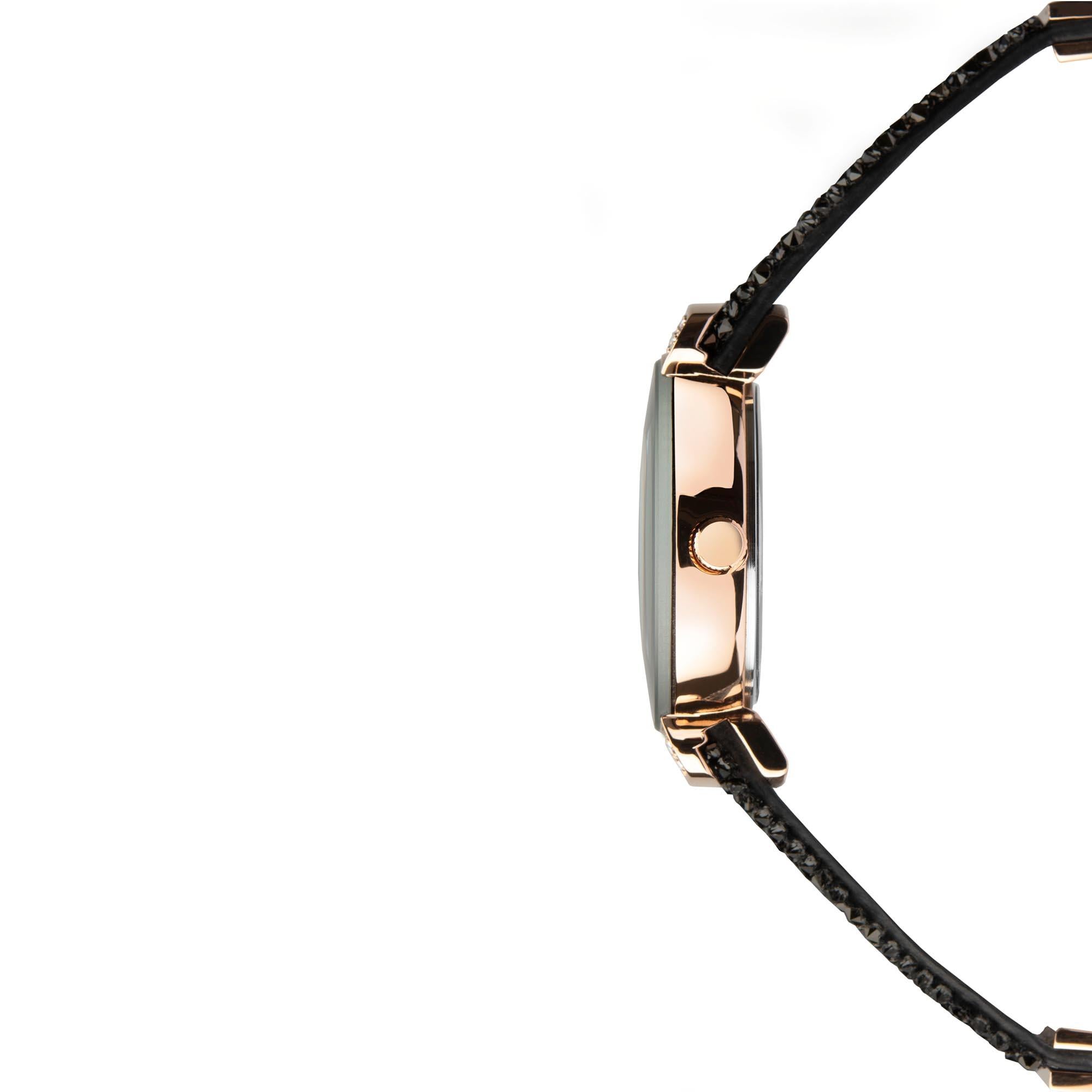 Seksy Rocks Quartz Grey Dial Rose Gold Brass Bracelet Ladies Watch 2720