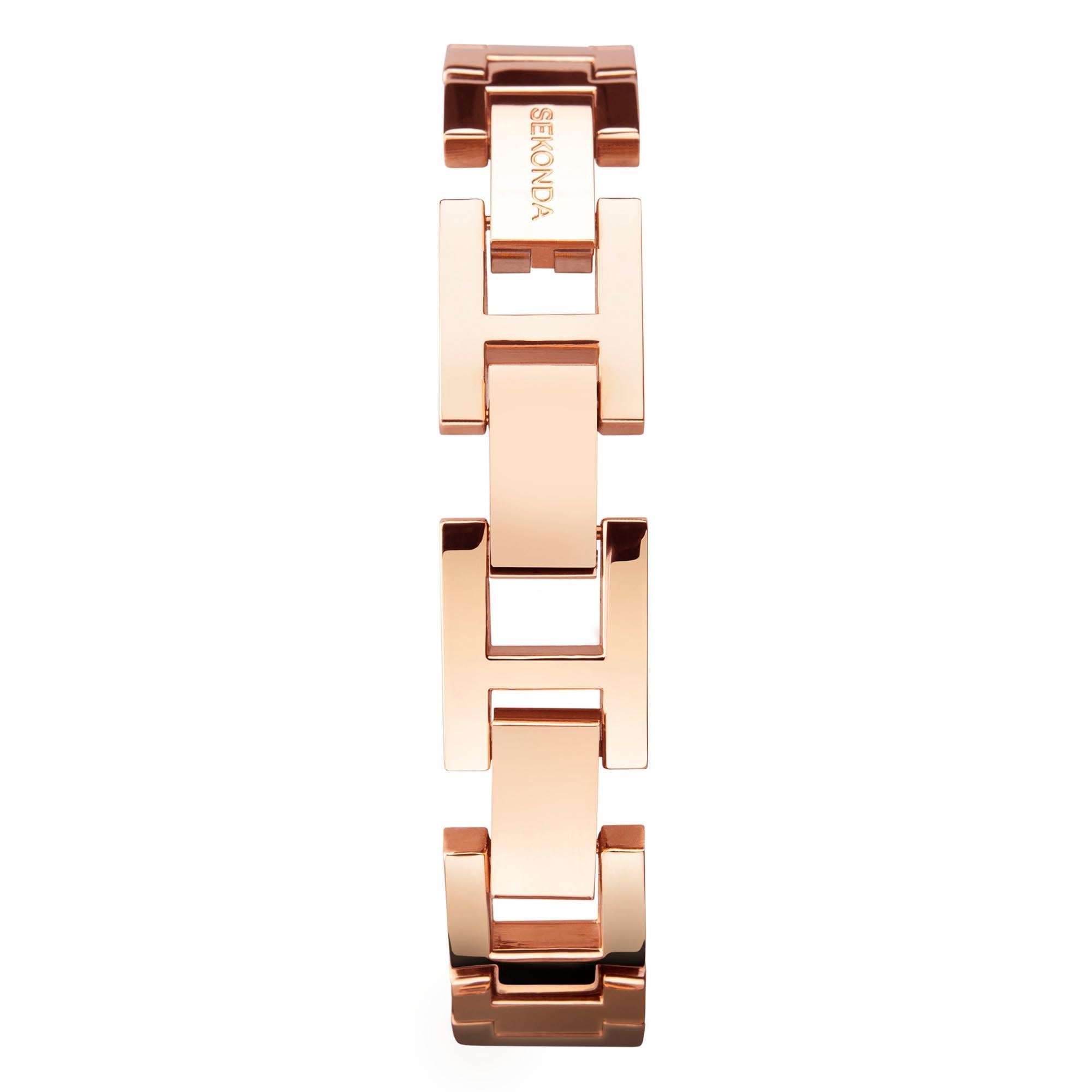 Seksy Quarz Roségold Zifferblatt Roségold PVD Edelstahl Armband Damen Uhr 2669