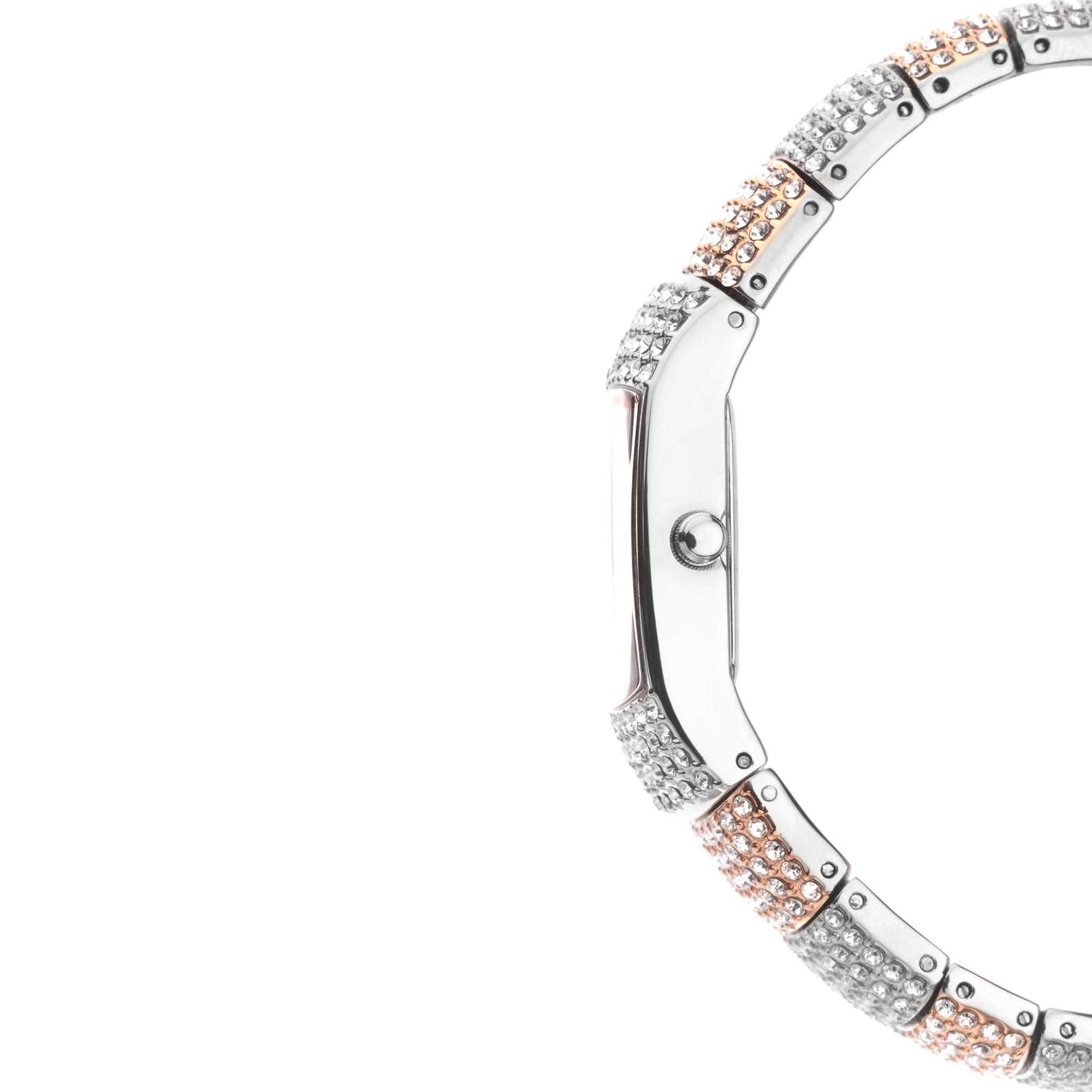 Seksy Dress Quartz Rose Gold Dial Two Tone PVD Brass Bracelet Ladies Watch 2733