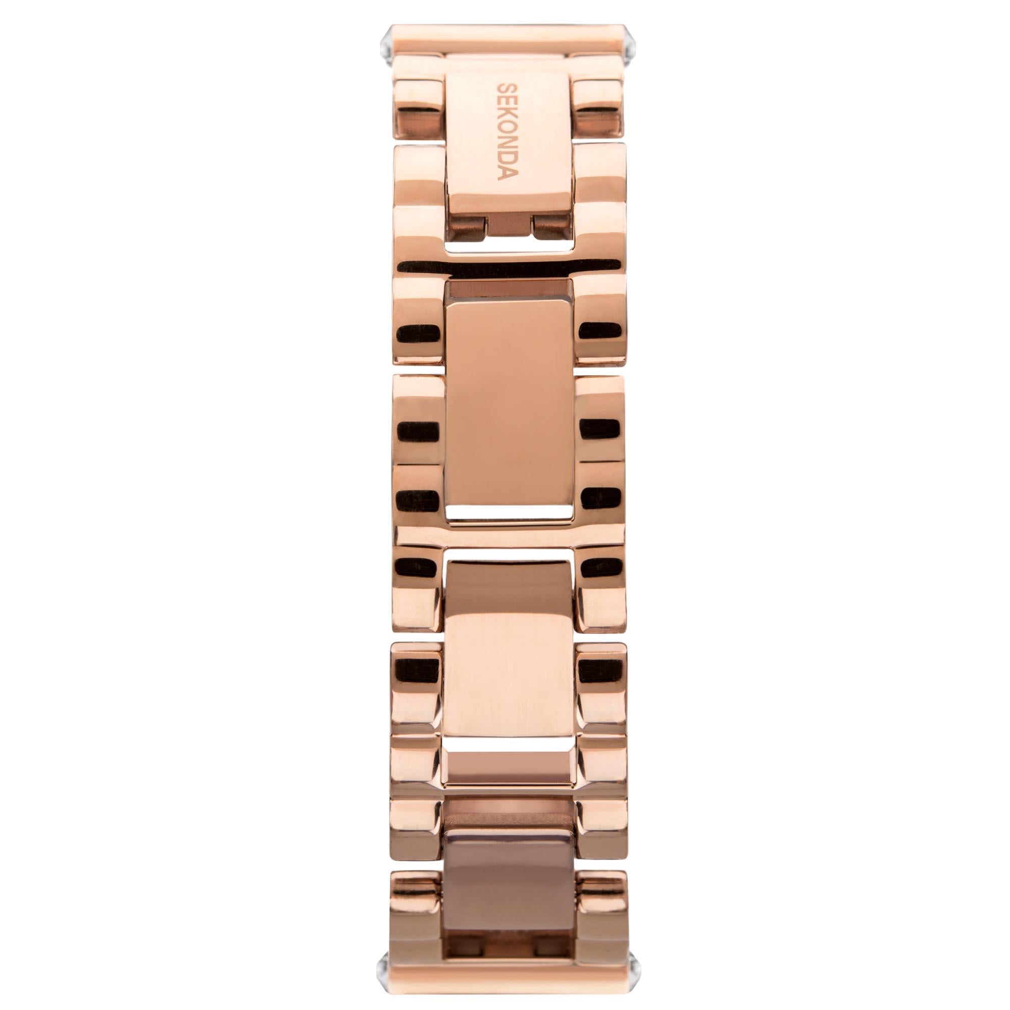 Seksy Edge Quartz Roségold Zifferblatt Roségold Edelstahlarmband Damen Uhr 40046