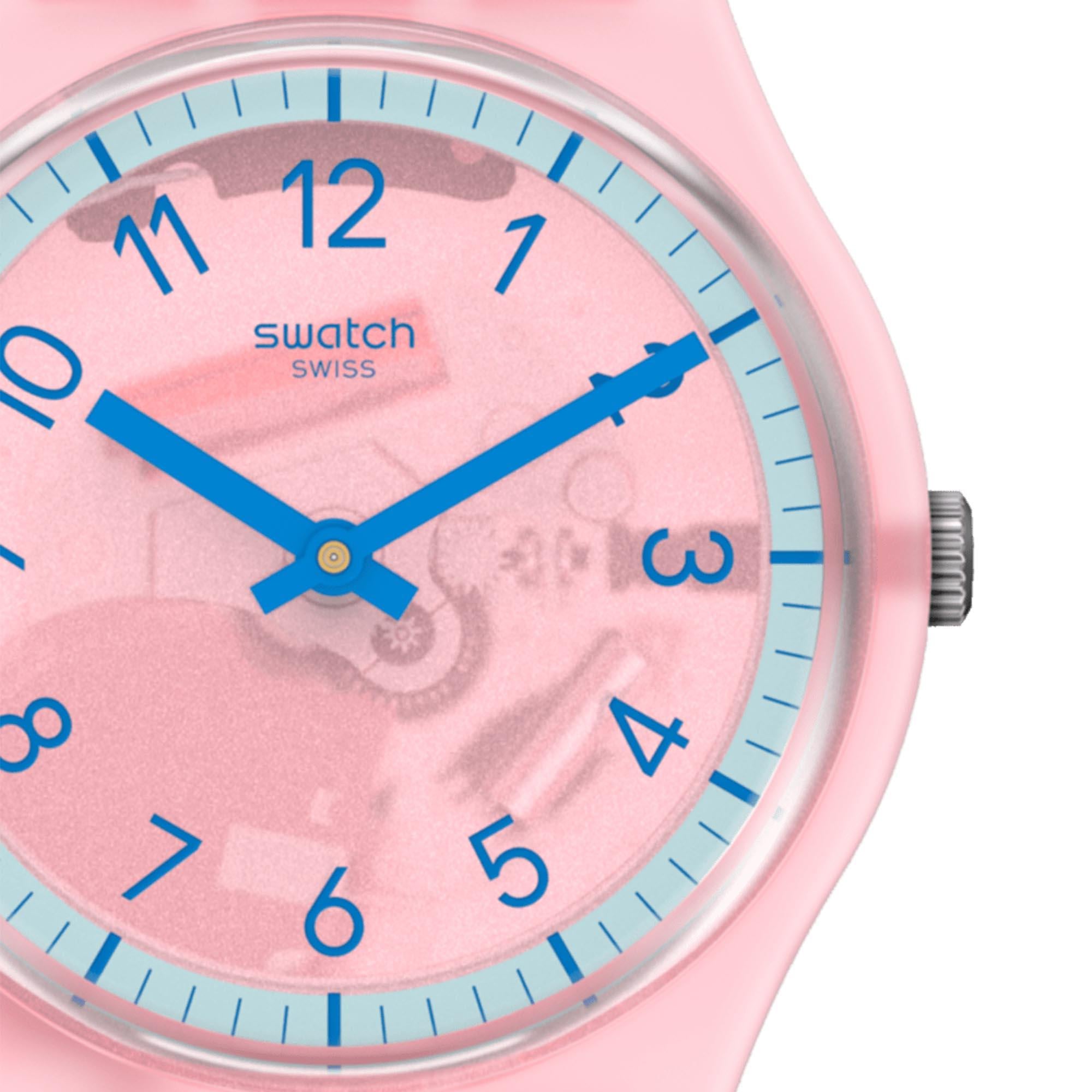 Swatch SwatchPAY! Pink Pay! Quarz Pinkes Zifferblatt Pinkes Silikonarmband Damen Uhr SVHP100-5300