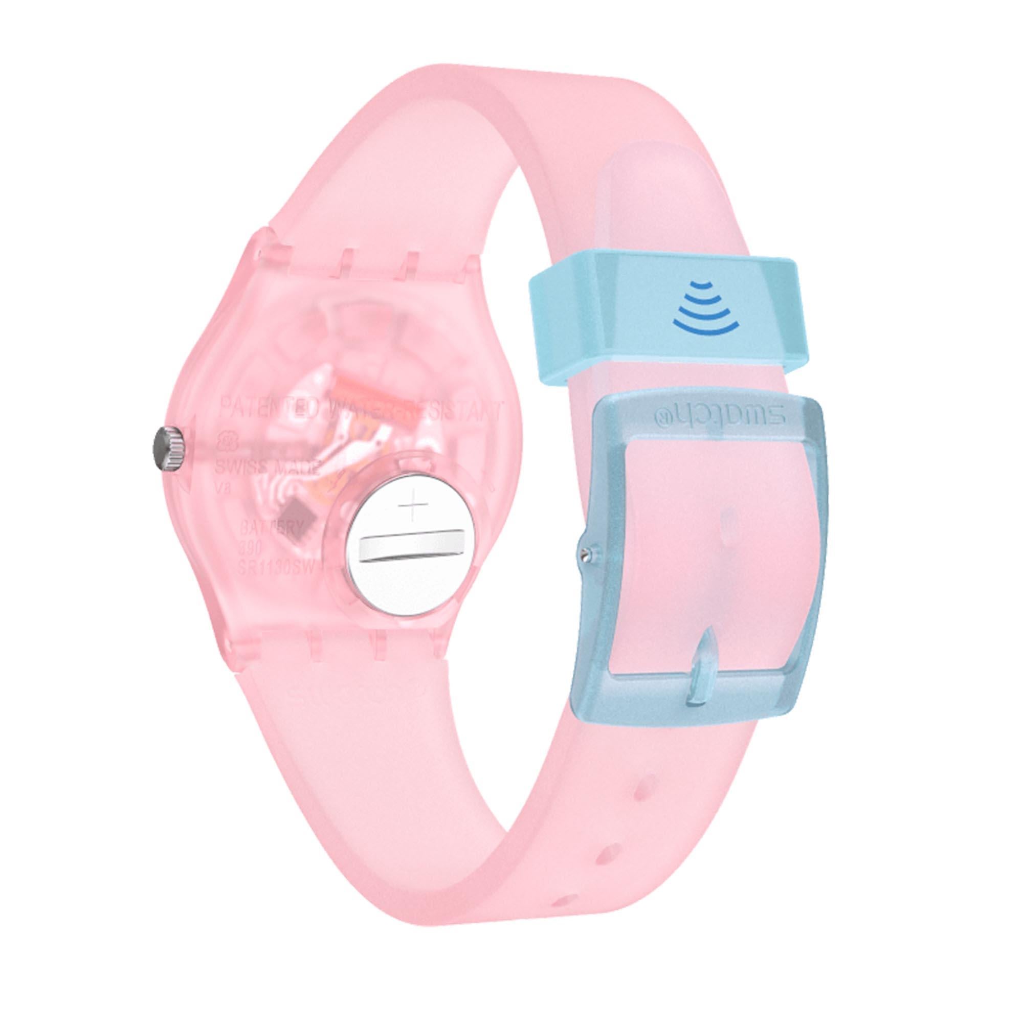 Swatch SwatchPAY! Pink Pay! Quarz Pinkes Zifferblatt Pinkes Silikonarmband Damen Uhr SVHP100-5300