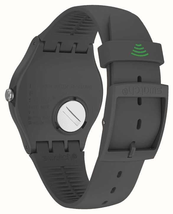 Swatch New Gent Quarz Graues Zifferblatt Graues Silikonarmband Uhr SVIM100-5300