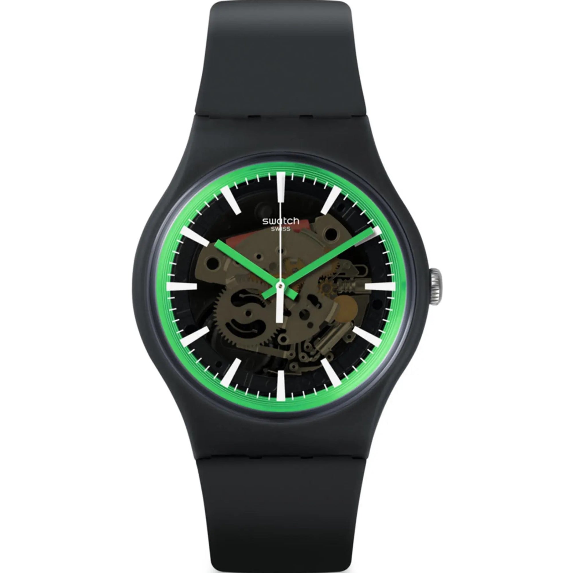 Swatch New Gent Quarz Graues Zifferblatt Graues Silikonarmband Uhr SVIM100-5300