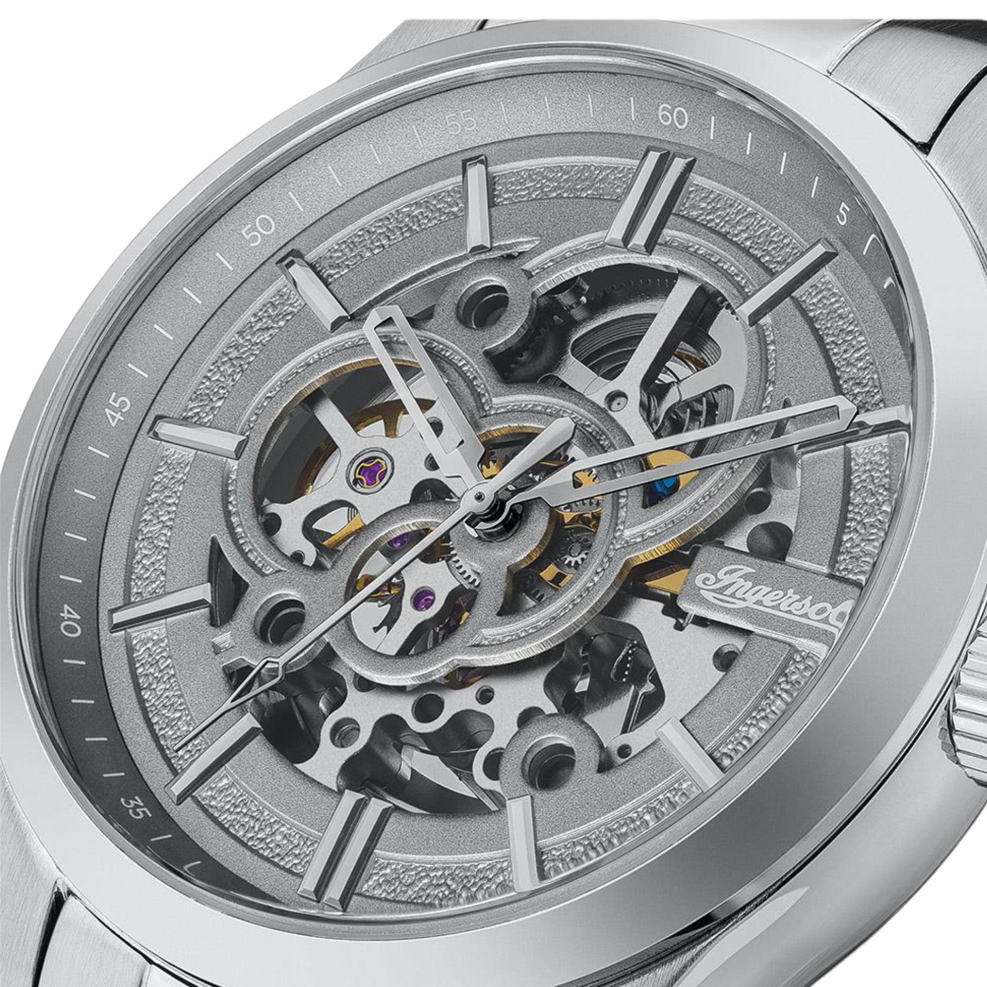 Ingersoll ‘The Armstrong’ Automatik Graue Zifferblatt Edelstahlarmband Herren Uhr I06804B