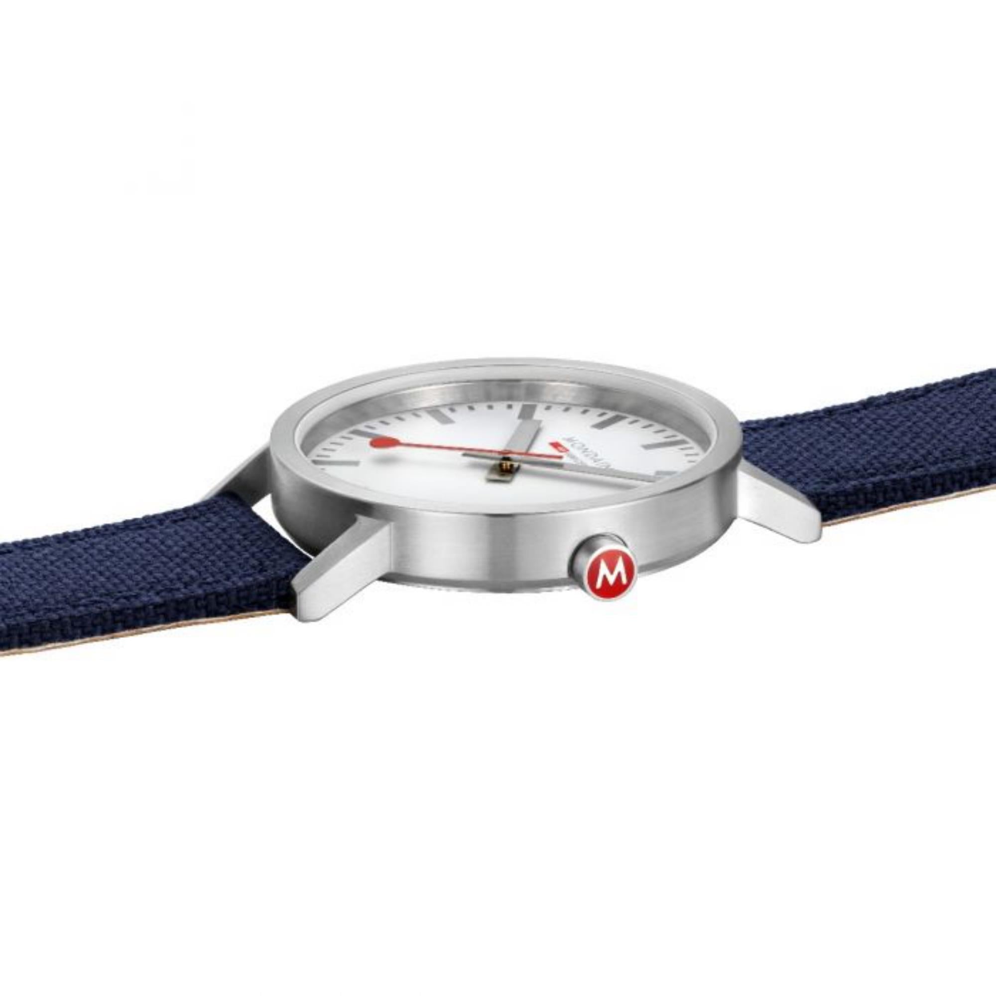 Mondaine Classic Quartz White Dial Textile Strap Watch A660.30360.17SBD1