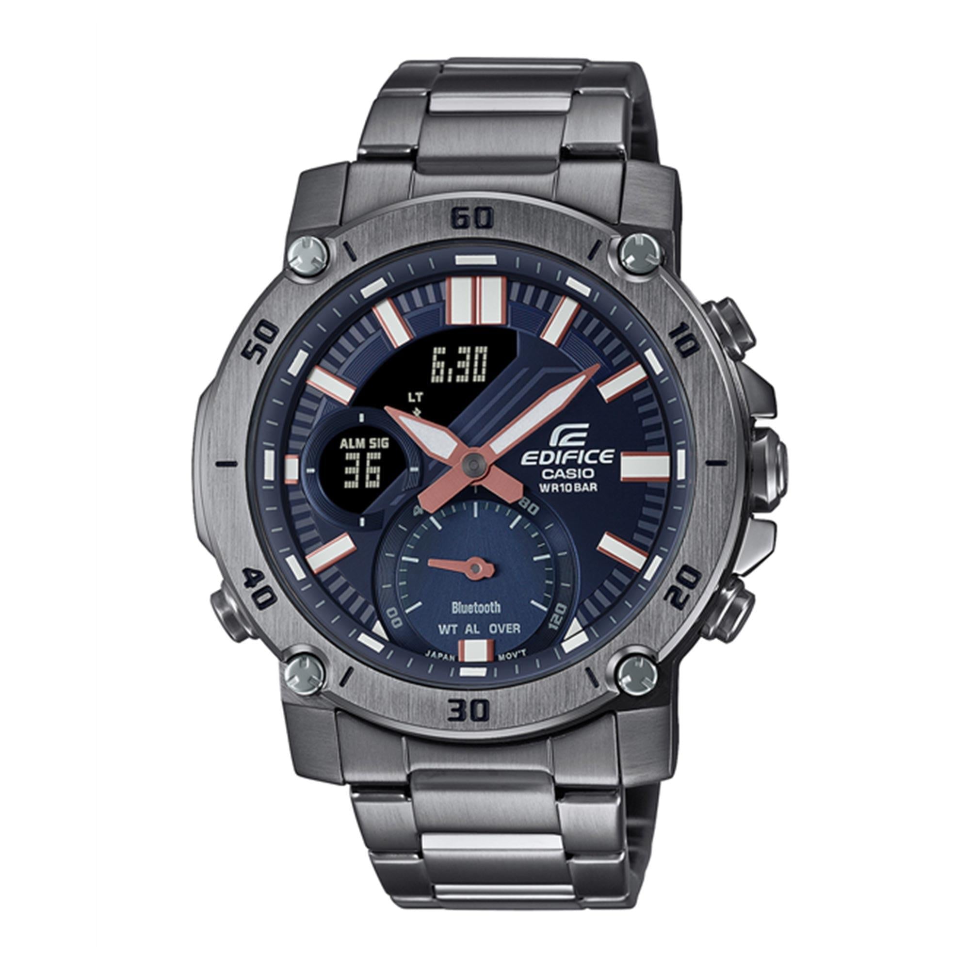 Casio Edifice Smartphone Link Quartz Blue Dial Stainless Steel Bracelet Mens Watch ECB-20DC-1AEF