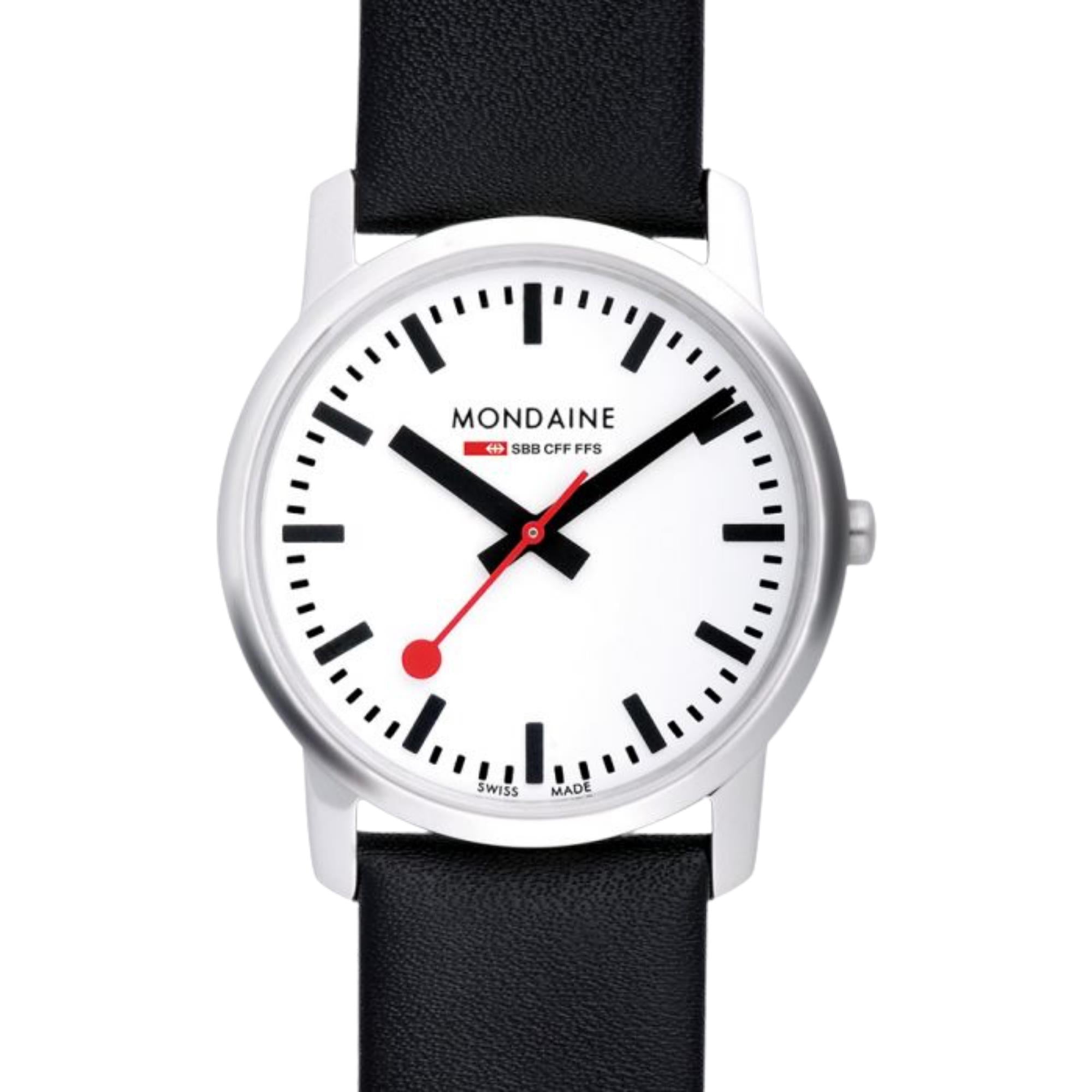 Mondaine Simply Elegant Quartz White Dial Leather Watch A400.30351.12SBB