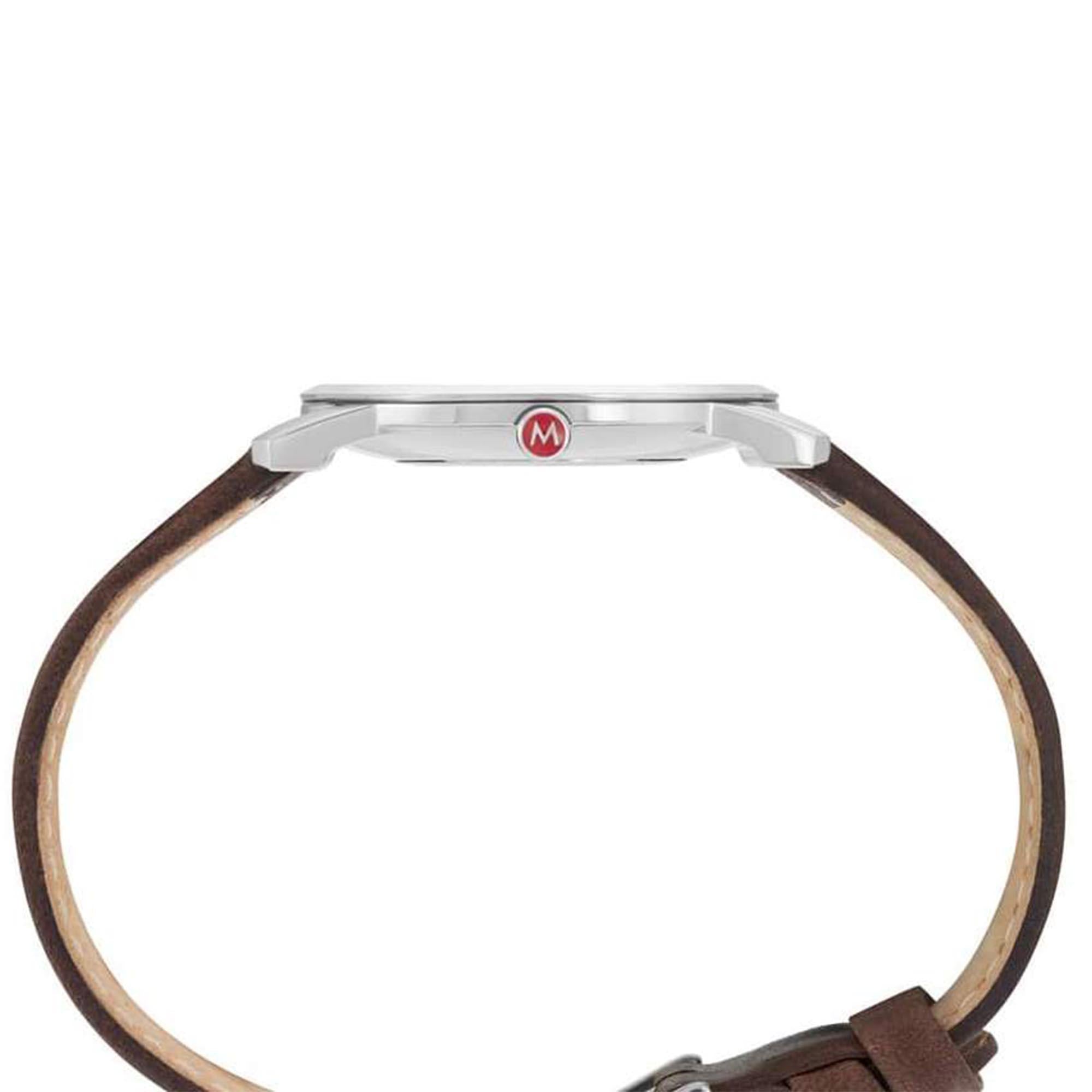 Mondaine Simply Elegant Quartz White Dial Red Leather Strap Watch A400.30351.11SBP