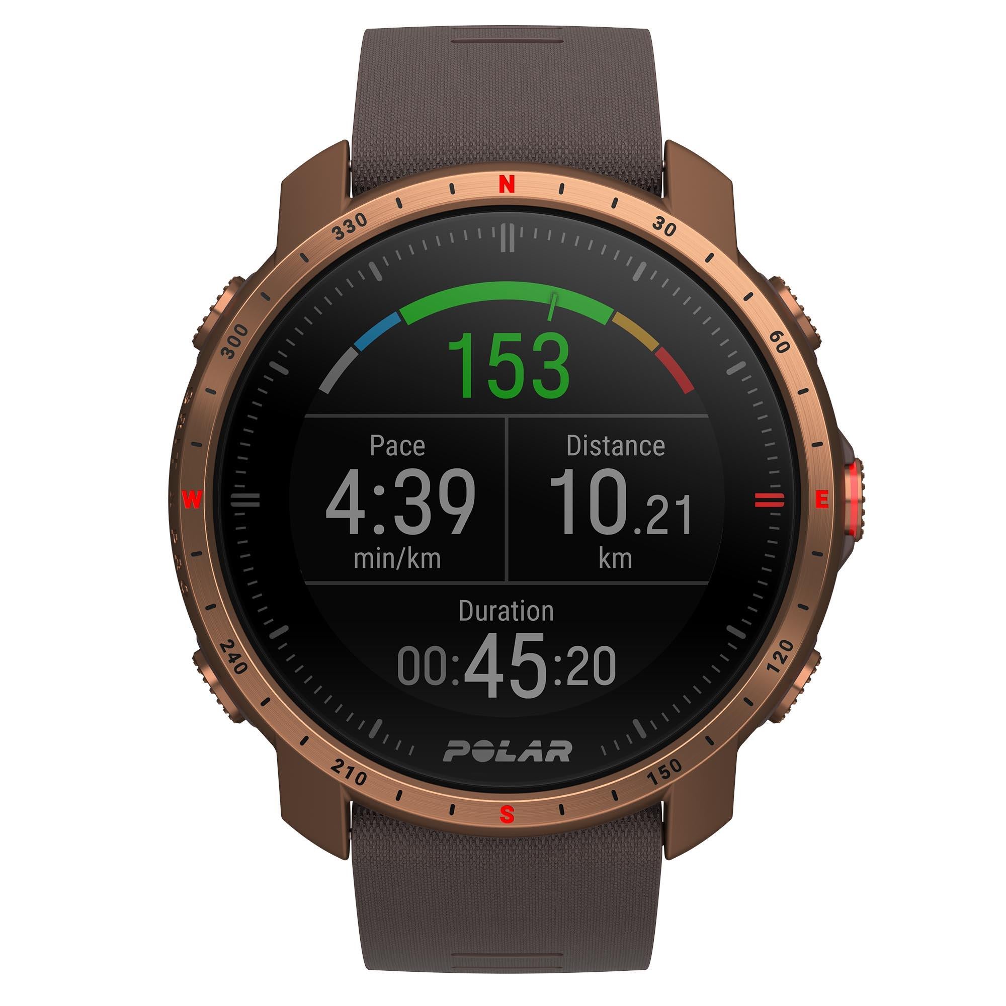 Polar Grit X Pro Nordic Copper Quartz Black Dial Brown Synthetic Rubber Strap Mens Watch 90085775