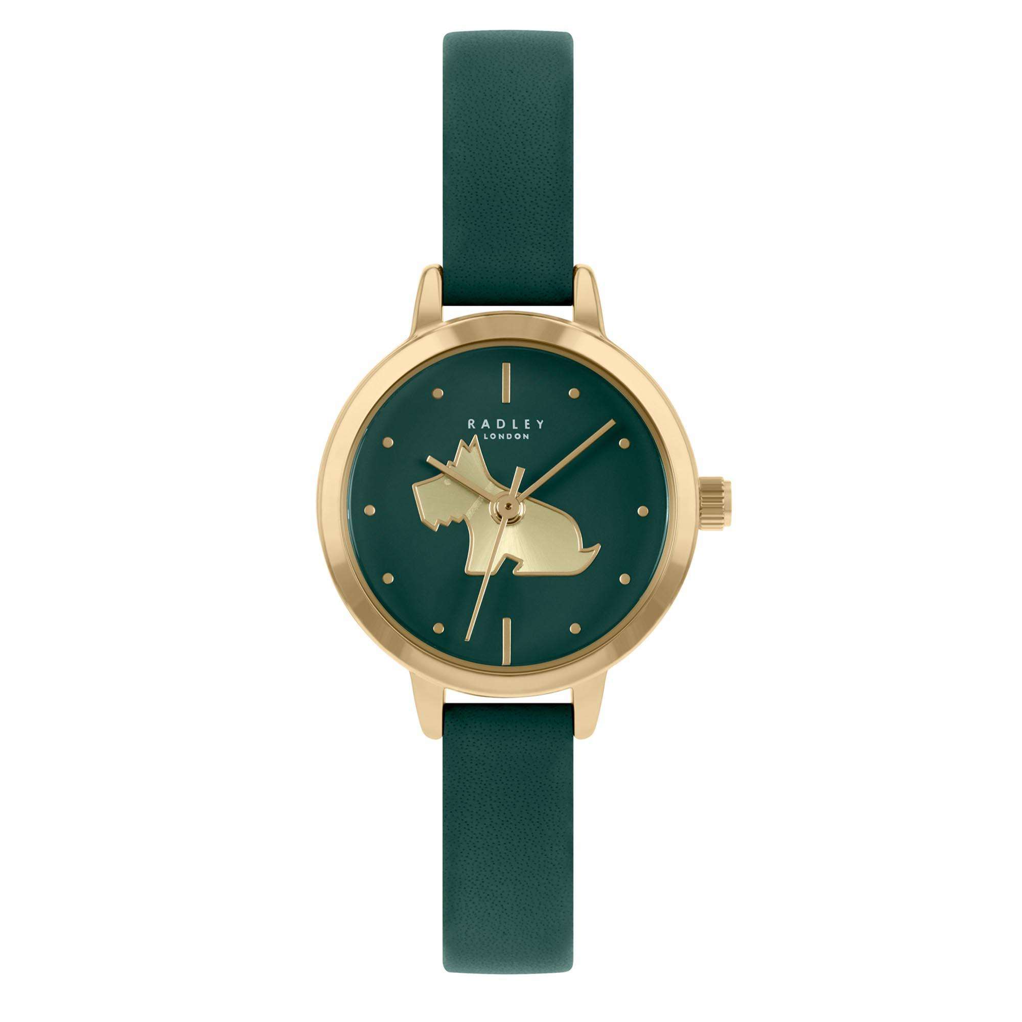 Radley Quarz Grüne Zifferblatt Lederarmband Damen Uhr Halskette Set RY21308A-SET