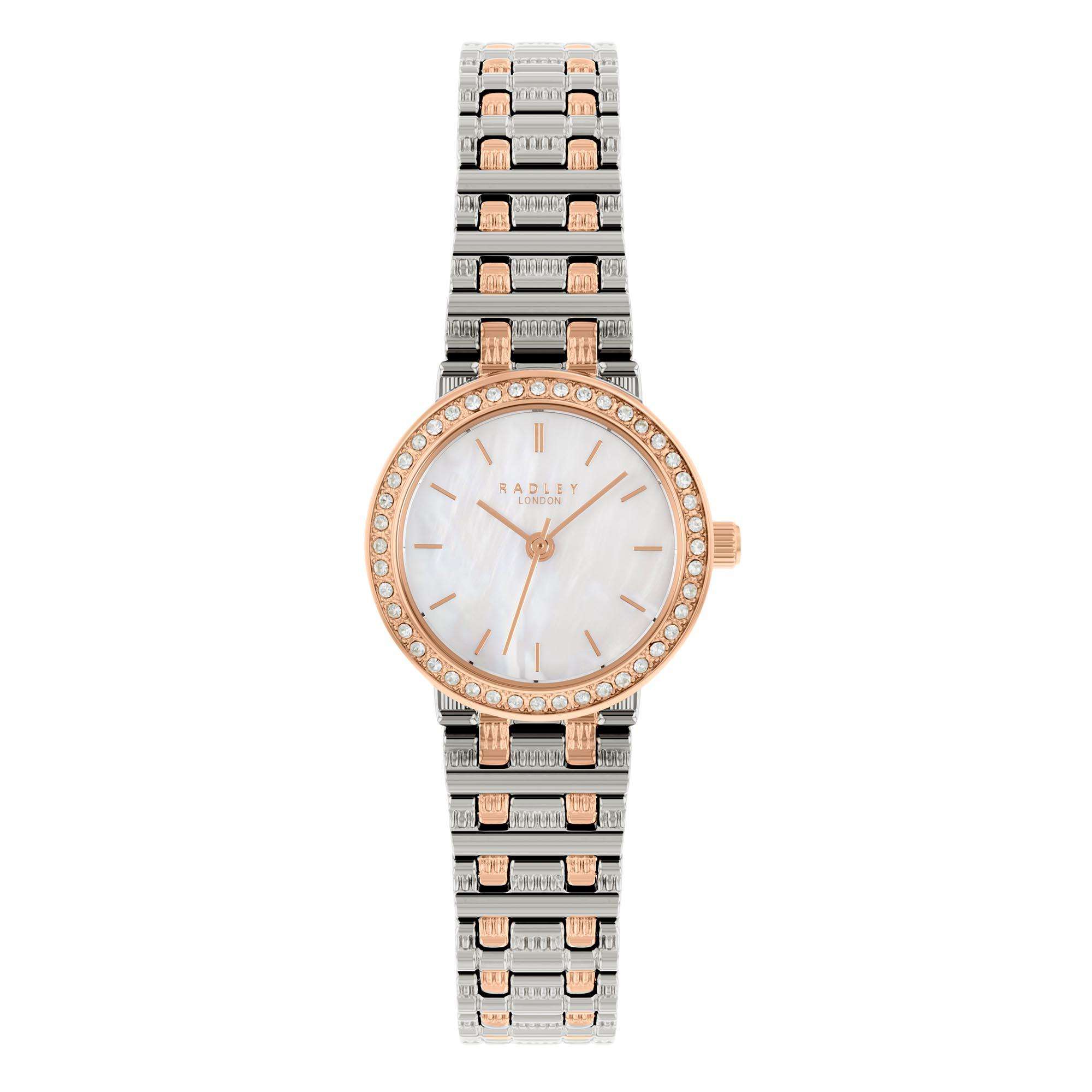 Radley Quarz Perlmutt Zifferblatt Zwei-Ton Messing Armband Damen Uhr RY4565
