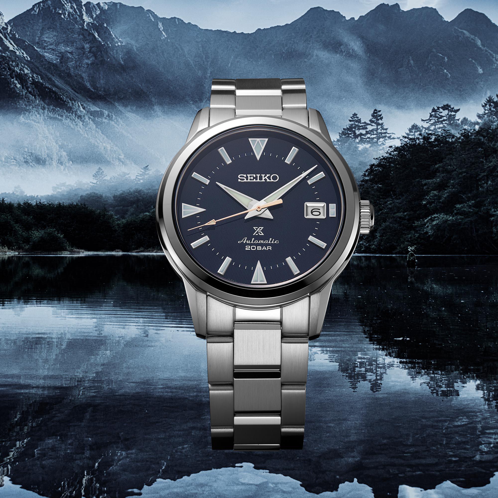 Seiko Prospex Deep Lake Alpinist Automatik Blaues Zifferblatt Edelstahlarmband Herren Uhr SPB249J1