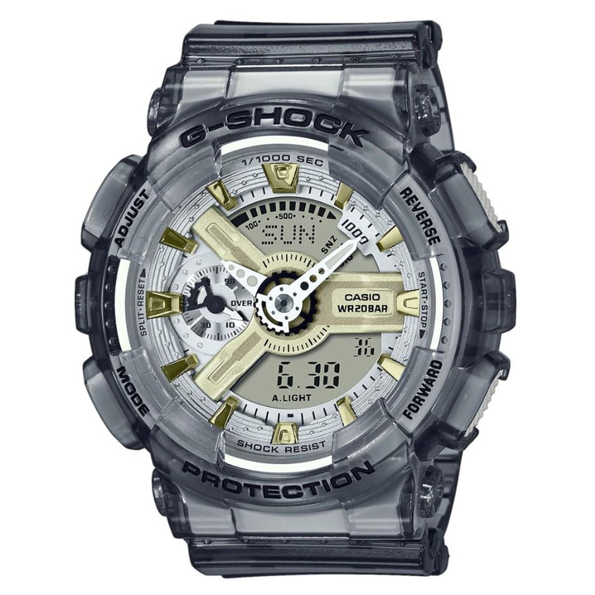 Casio G-Shock Quarz Transparentes Silikonarmband Uhr GMA-S110GS-8AER