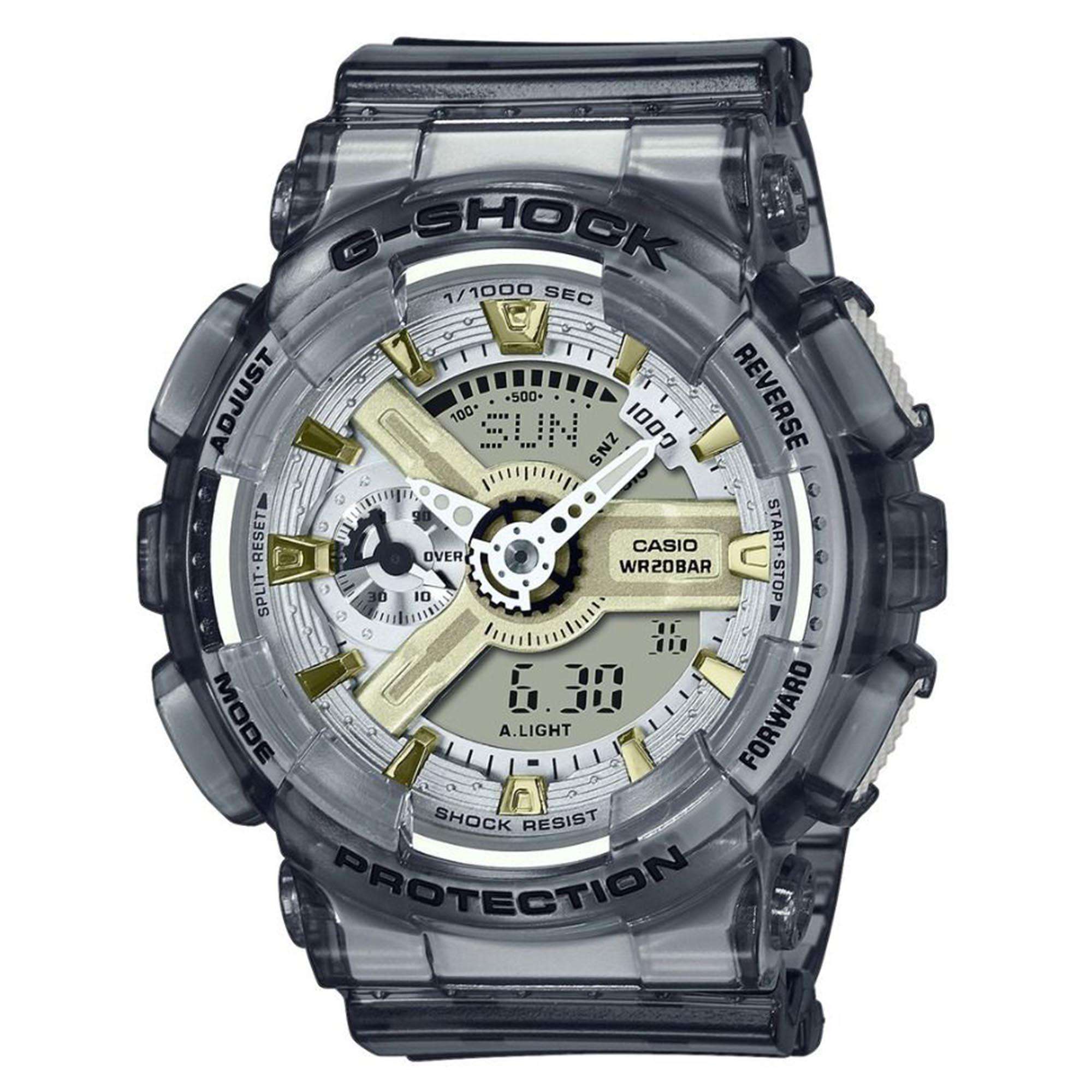 Casio G-Shock Quarz Transparentes Silikonarmband Uhr GMA-S110GS-8AER