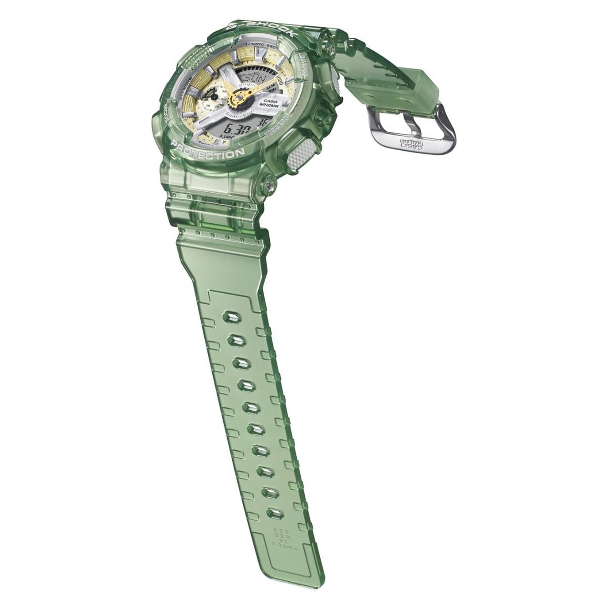 Casio G-Shock Quarz Grünes Zifferblatt Grünes Silikonarmband Uhr GMA-S110GS-3AER