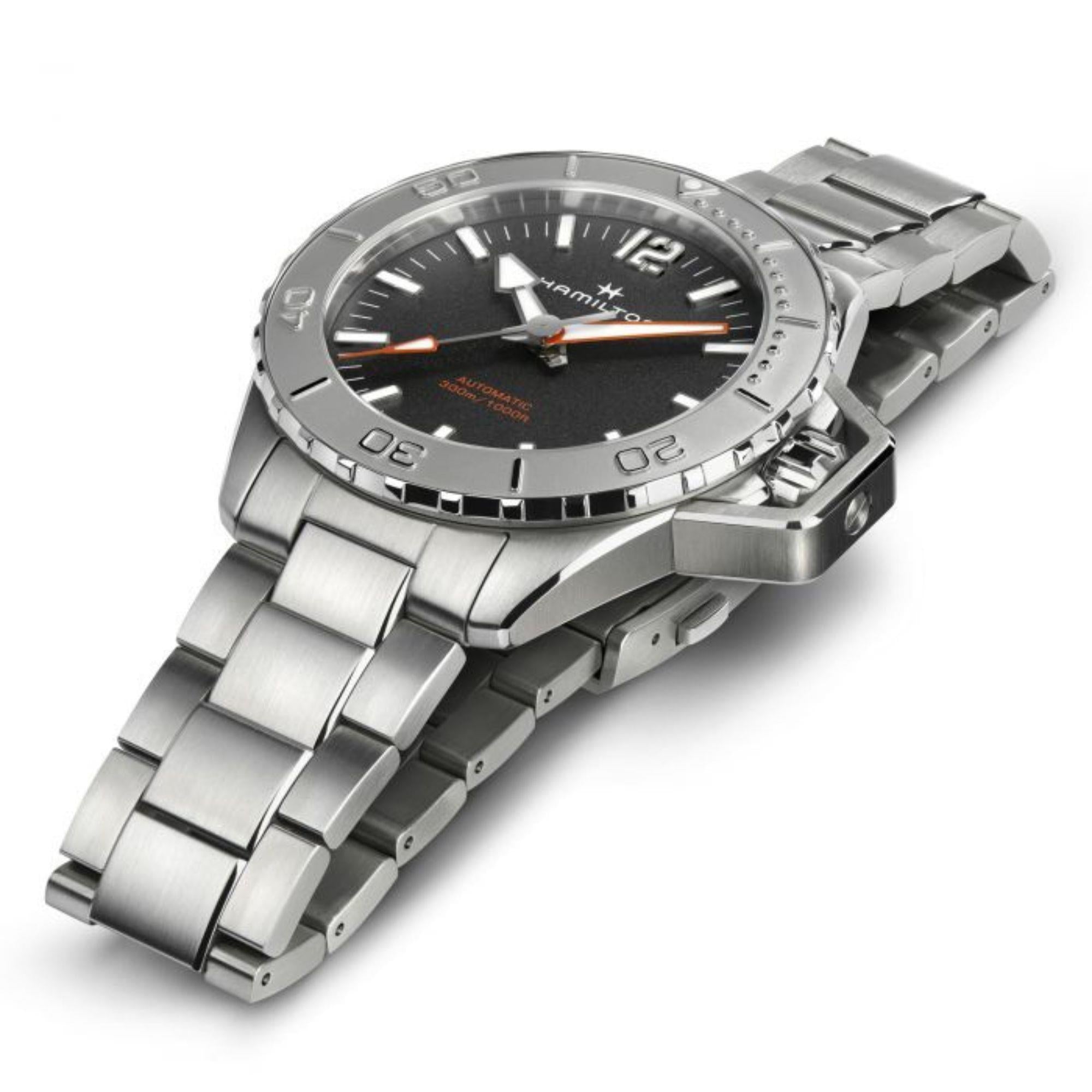 Hamilton Khaki Navy 46mm Schwarzes Zifferblatt Stahl Herren Automatik Uhr H77815130