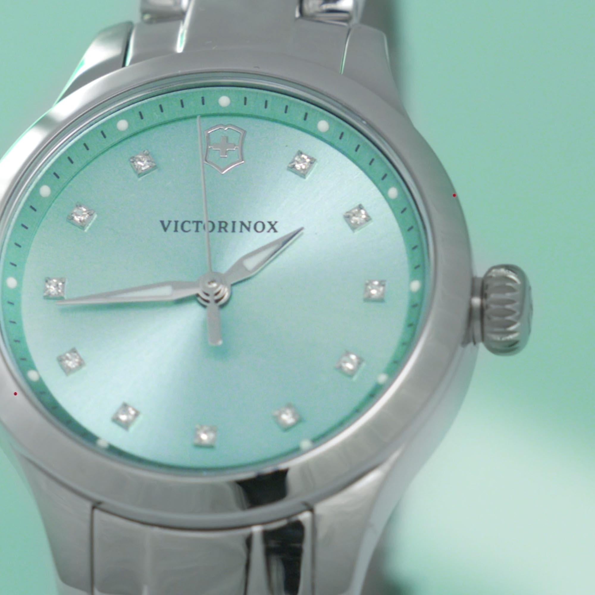 Victorinox Alliance 28mm Grünes Sonnenstrahlen Zifferblatt Stahl Damen Quarz Uhr 241915