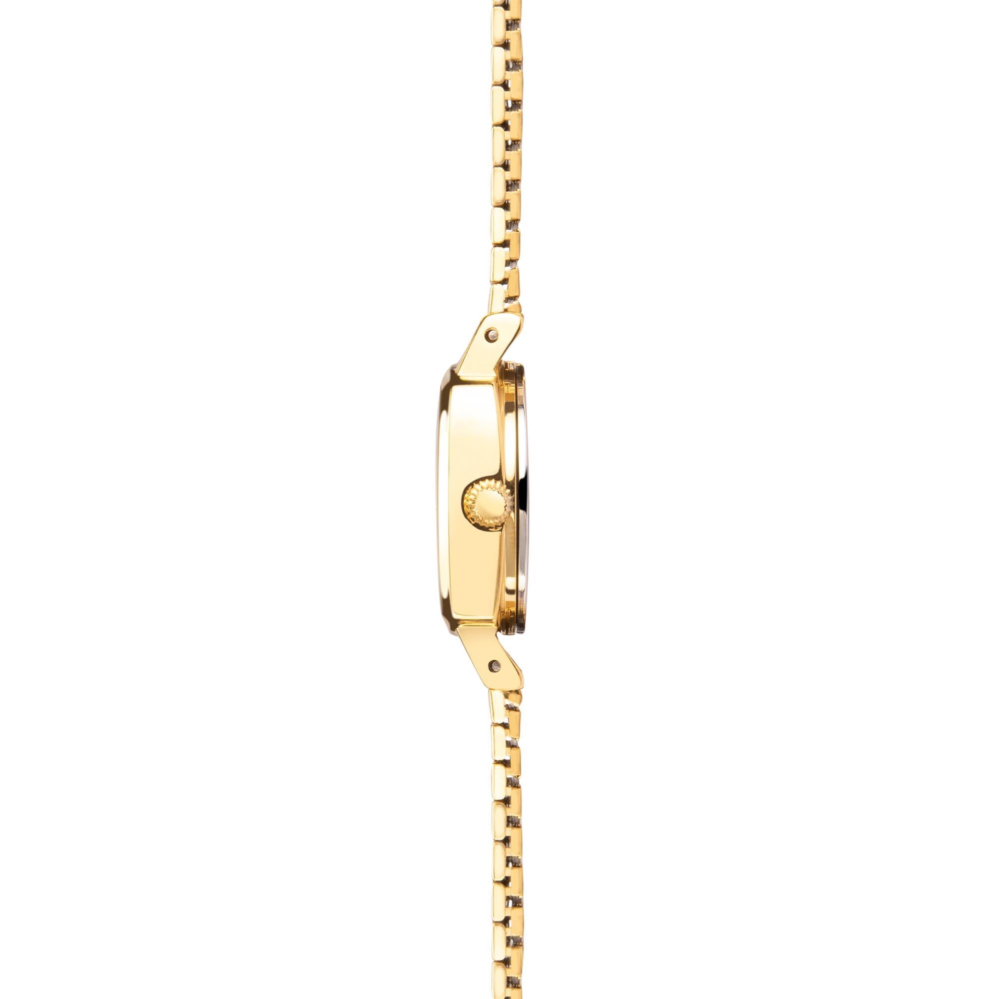 Sekonda Heritage Quartz Schwarzes Zifferblatt Gold PVD Edelstahlarmband Damen Uhr 40379