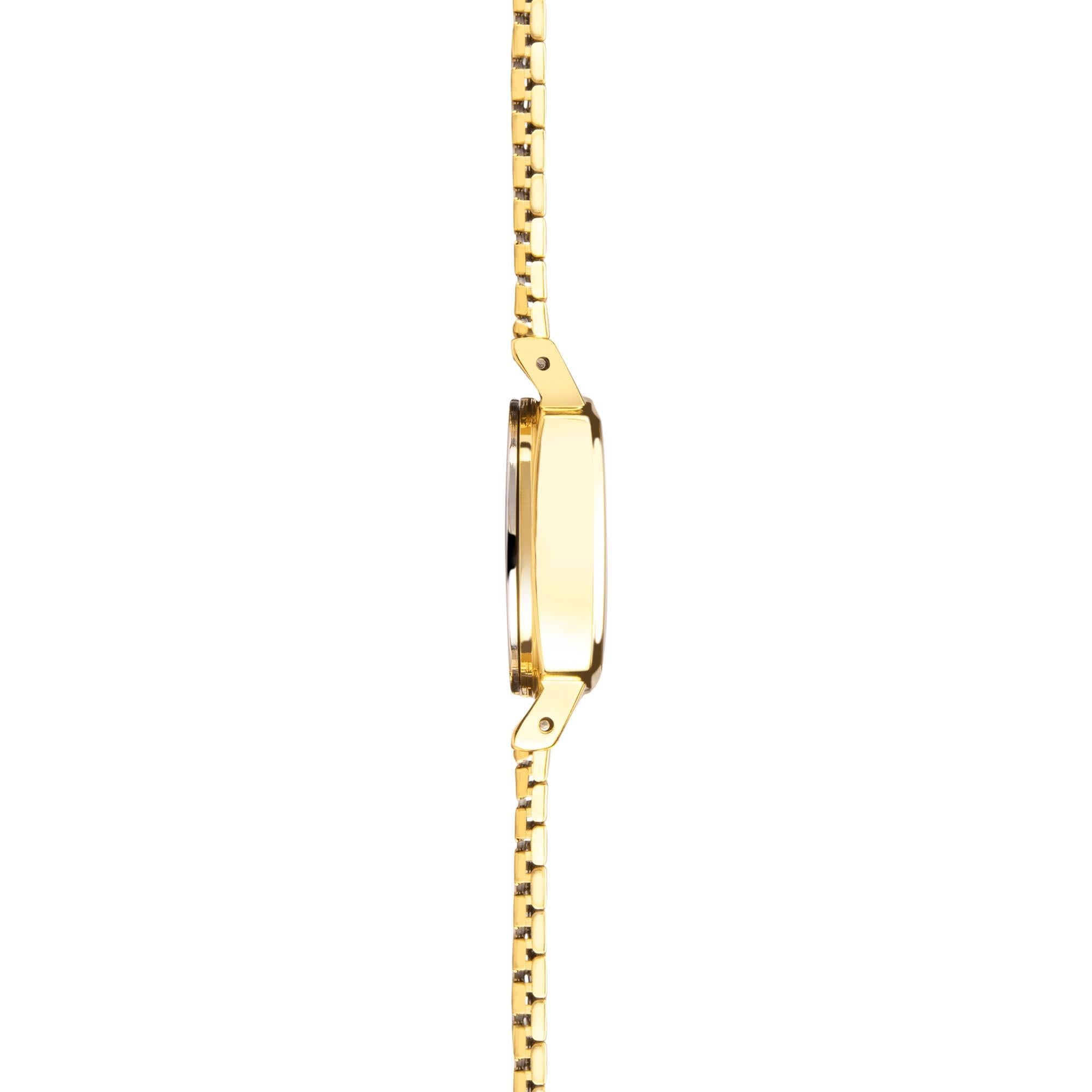 Sekonda Heritage Quartz Schwarzes Zifferblatt Gold PVD Edelstahlarmband Damen Uhr 40379