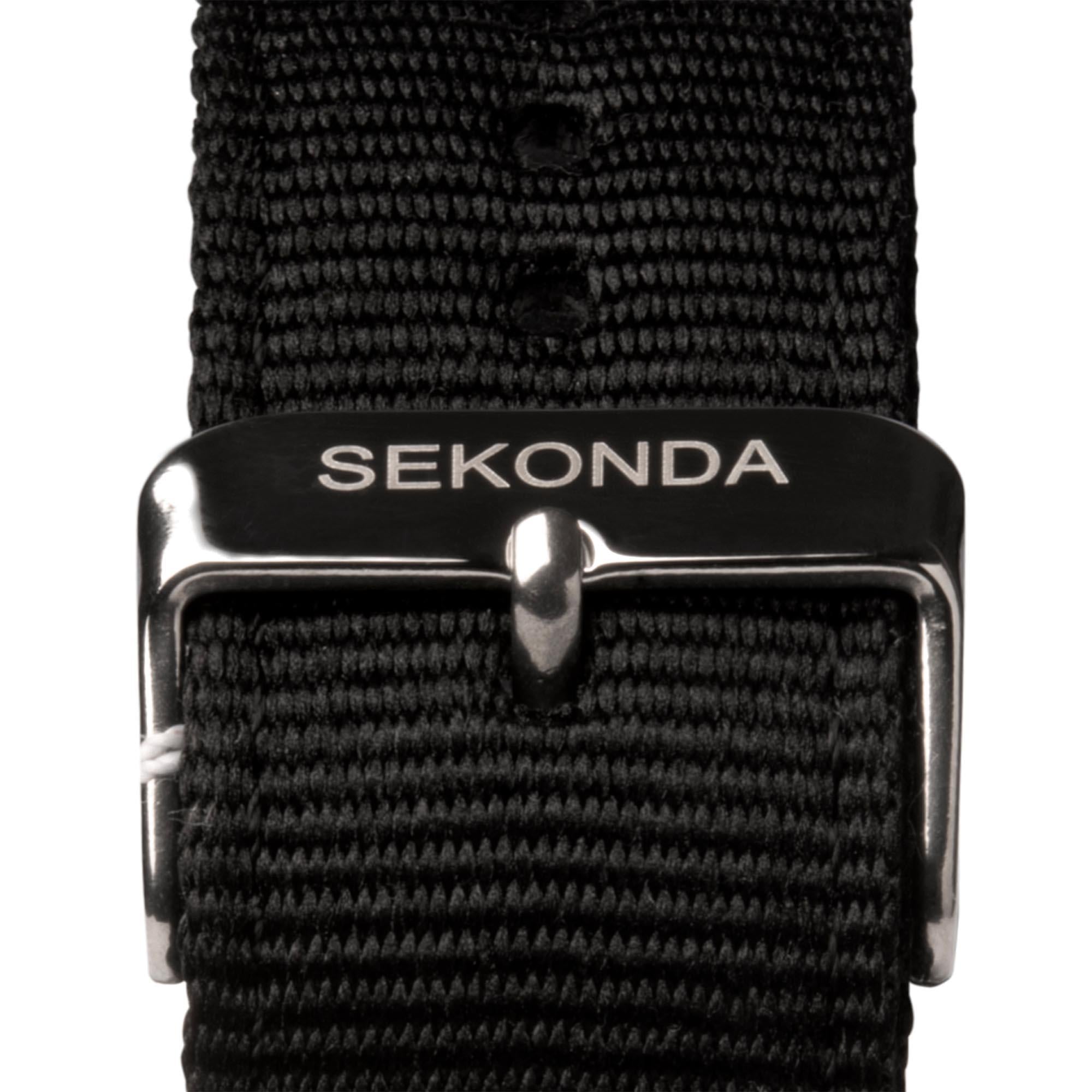 Sekonda Airborne Quarz Schwarze Zifferblatt Schwarzer Armband Herren Uhr 1992