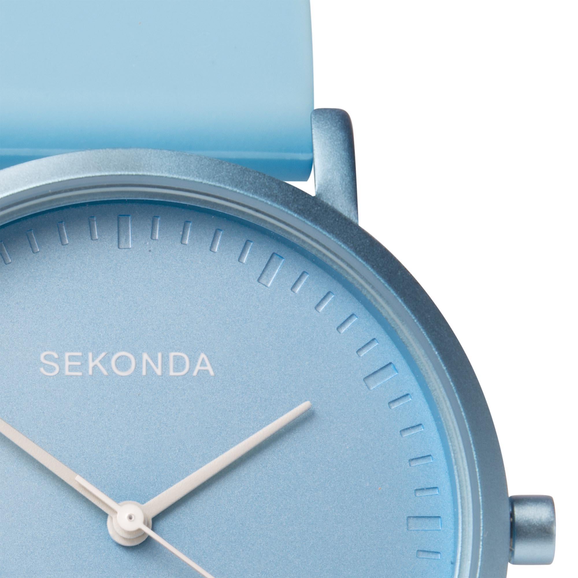 Sekonda In Colour Quartz Blaues Zifferblatt Blauer Silikonarmband Damen Uhr 40393