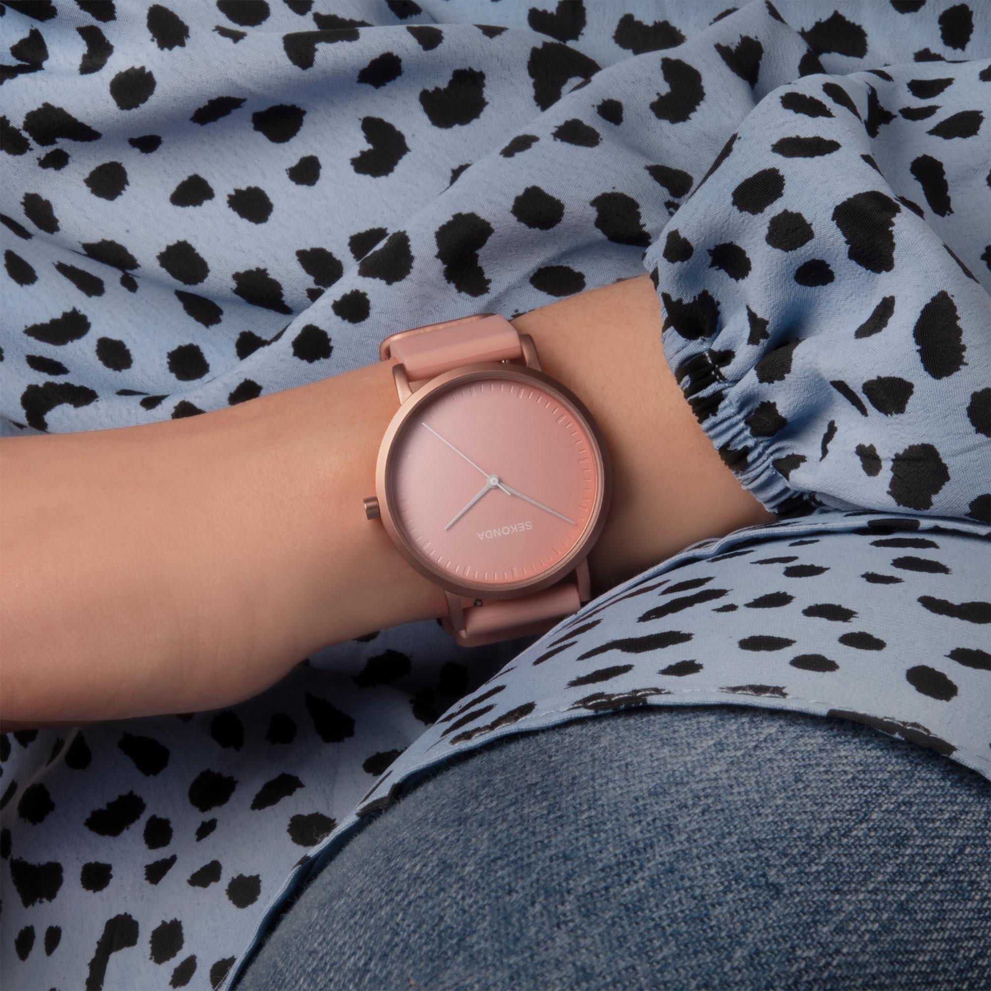 Sekonda In Colour Quarz Rosa Zifferblatt Rosa Silikonarmband Damen Uhr 40394