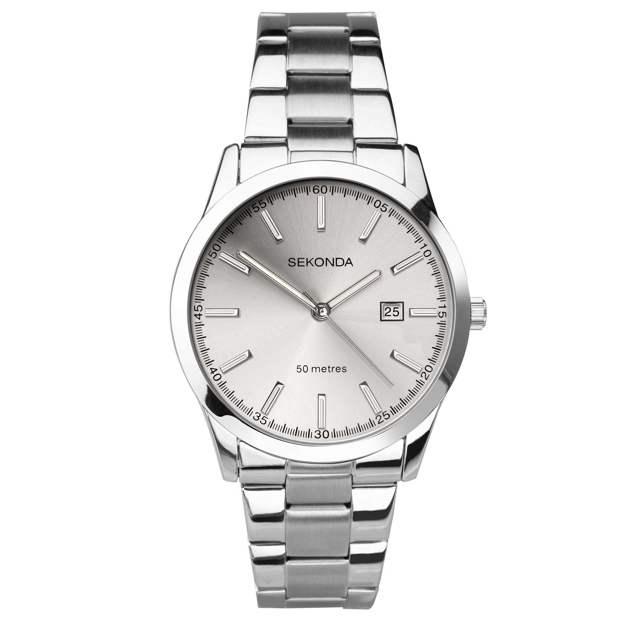 Sekonda ColourPop Quartz Silver Dial Stainless Bracelet Men's Watch 1945