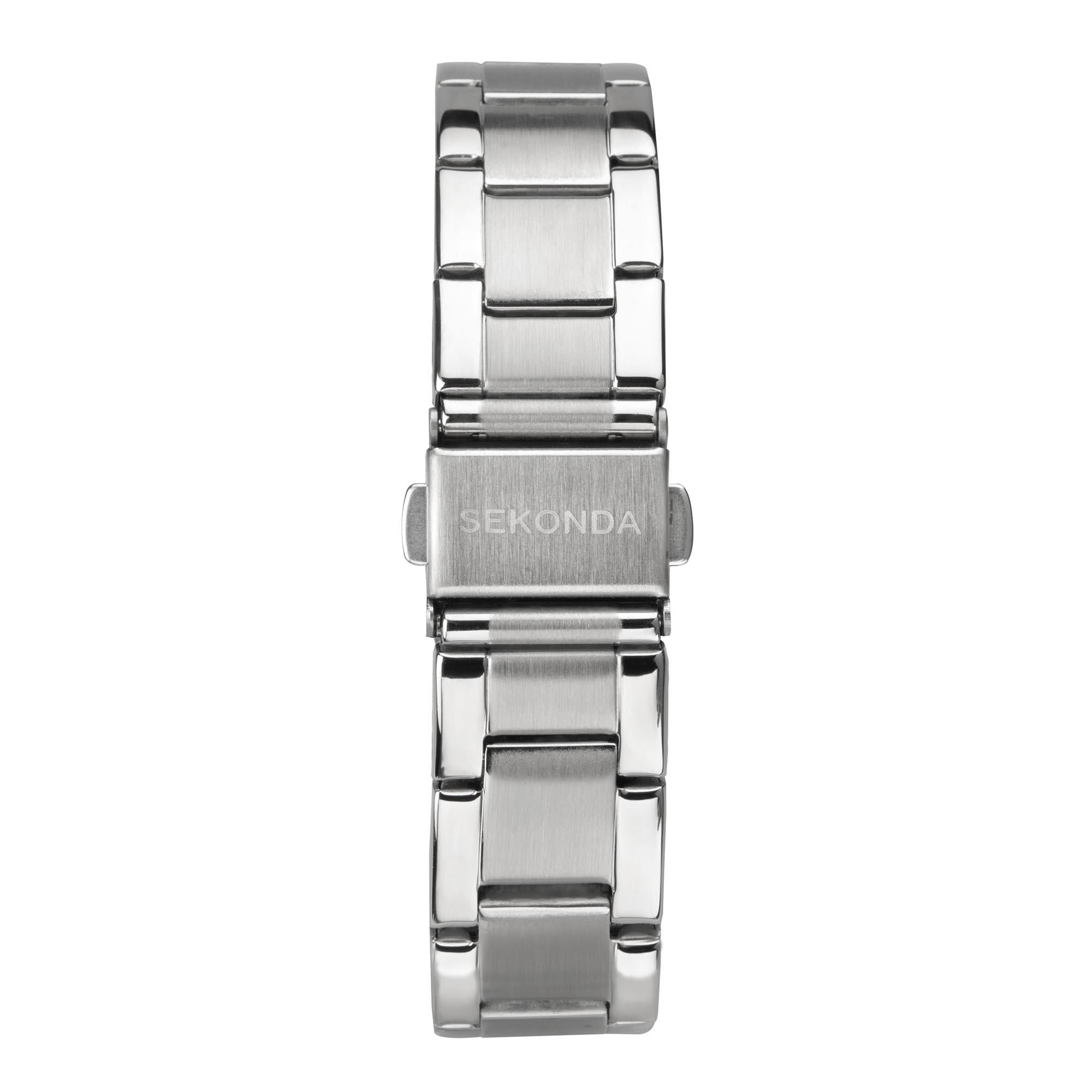 Sekonda ColourPop Quarz Schwarze Zifferblatt Edelstahlarmband Damen Uhr 40364