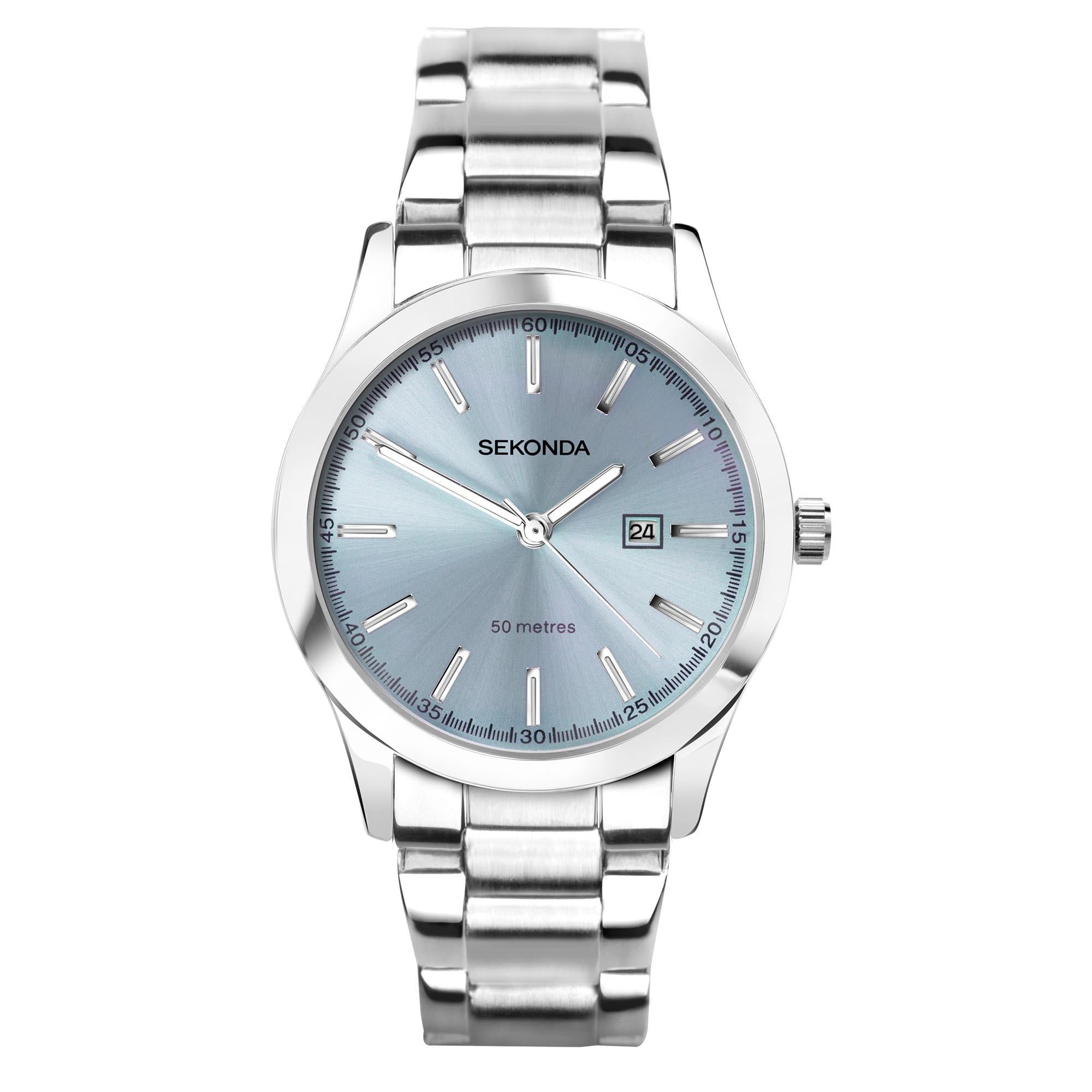 Sekonda ColourPop Hellblauer Zifferblatt Edelstahl Damen Uhr 40404
