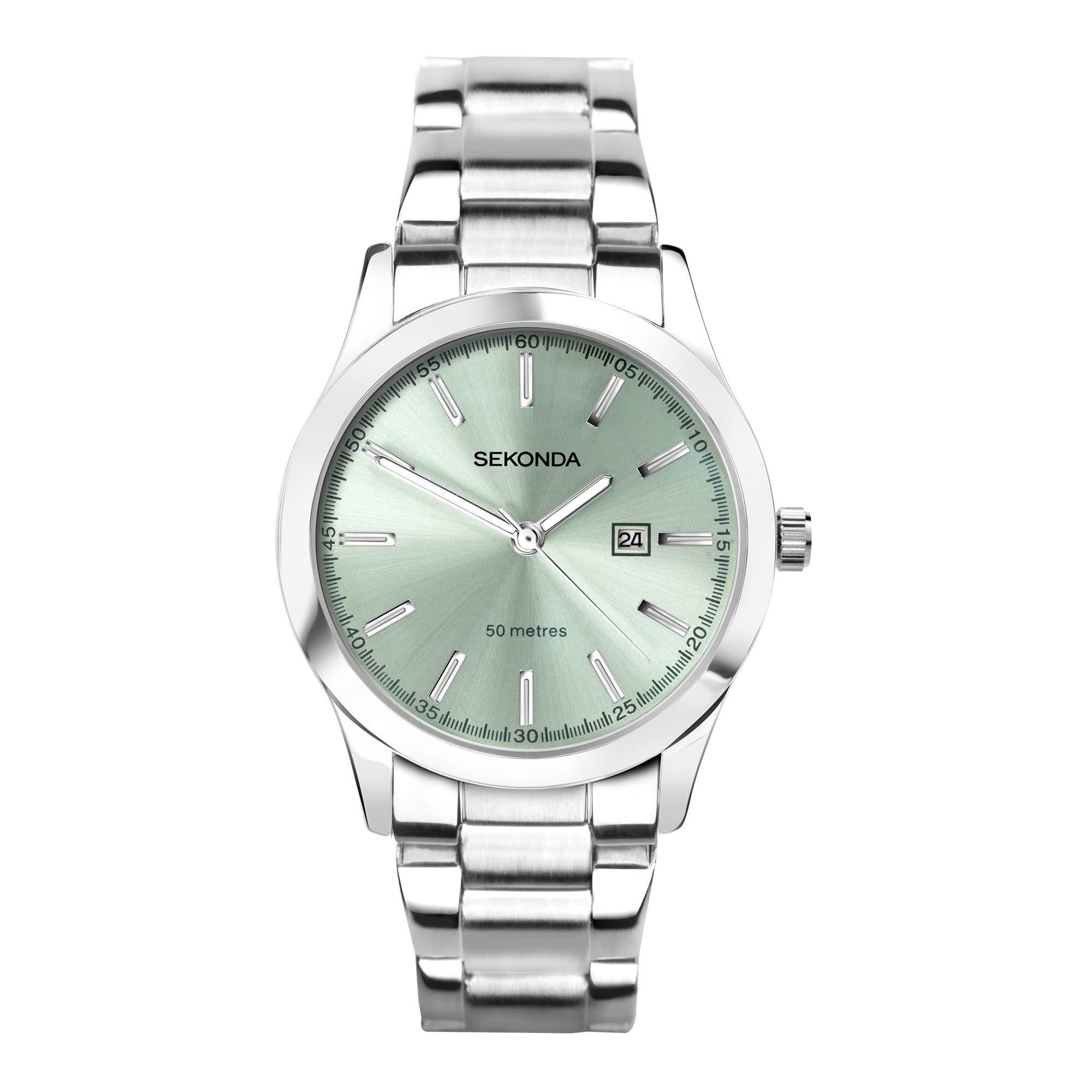 Sekonda ColourPop Quartz Green Dial Stainless Steel Bracelet Ladies Watch 40397