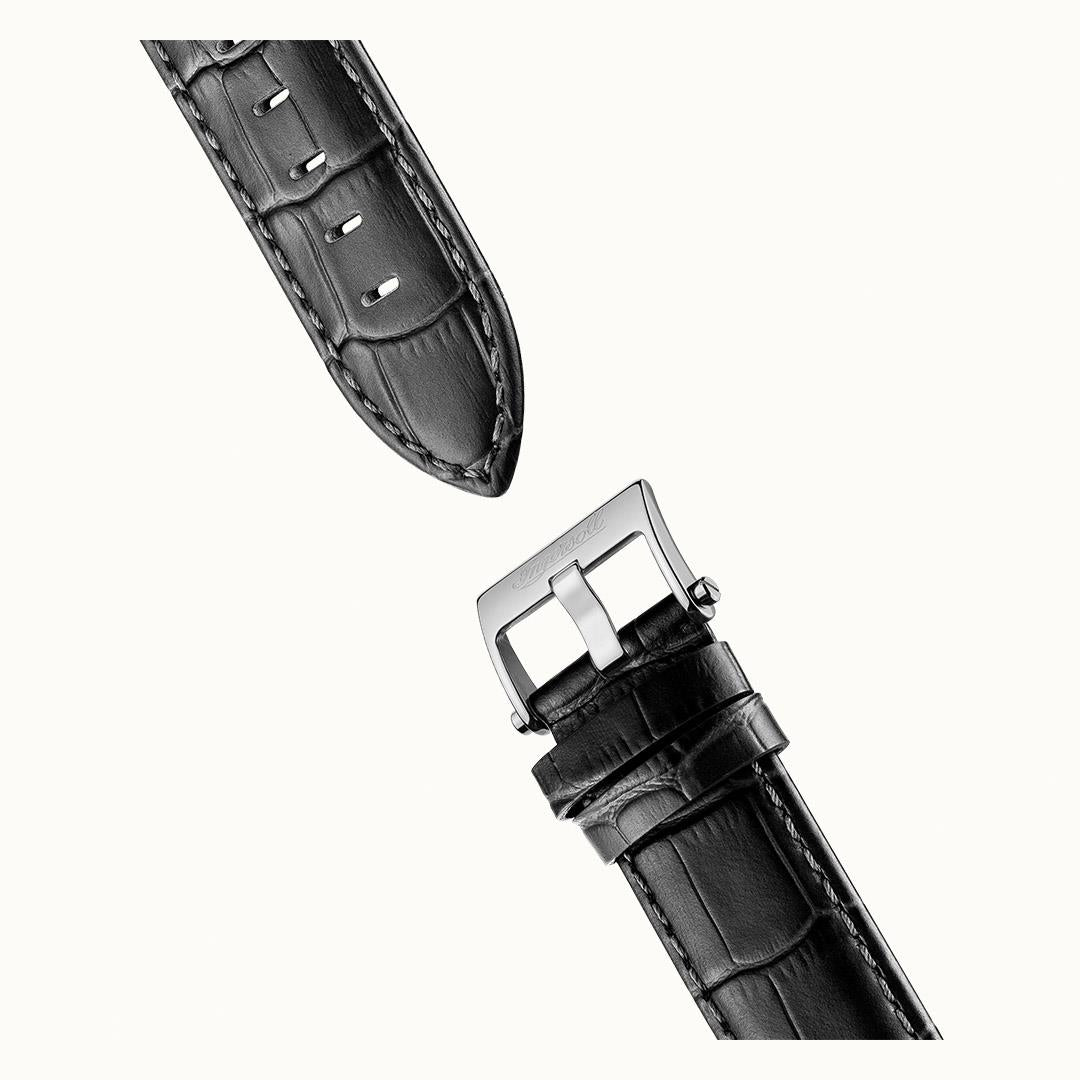Ingersoll The Michigan Automatik Weißes Zifferblatt Schwarzes Lederarmband Herren Uhr I01105