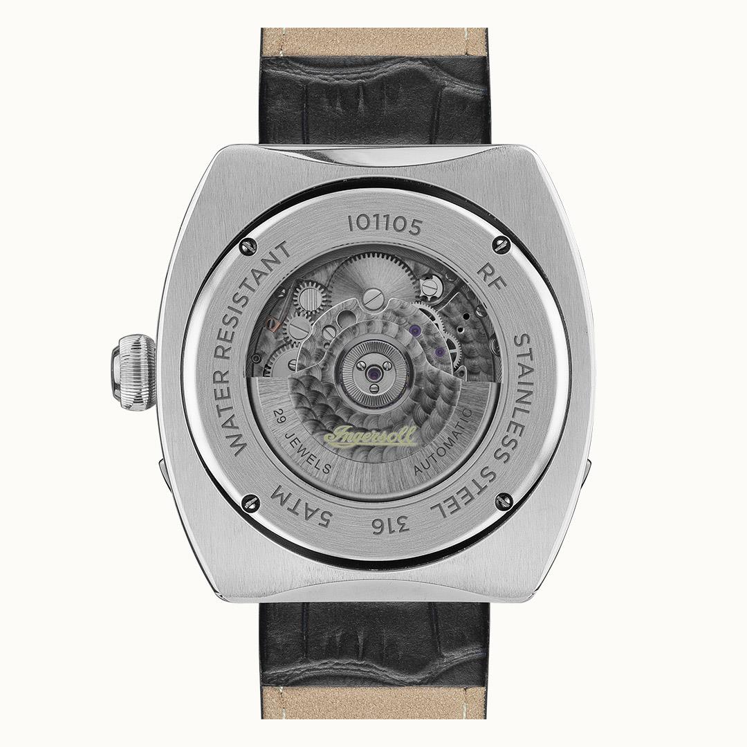 Ingersoll The Michigan Automatik Weißes Zifferblatt Schwarzes Lederarmband Herren Uhr I01105