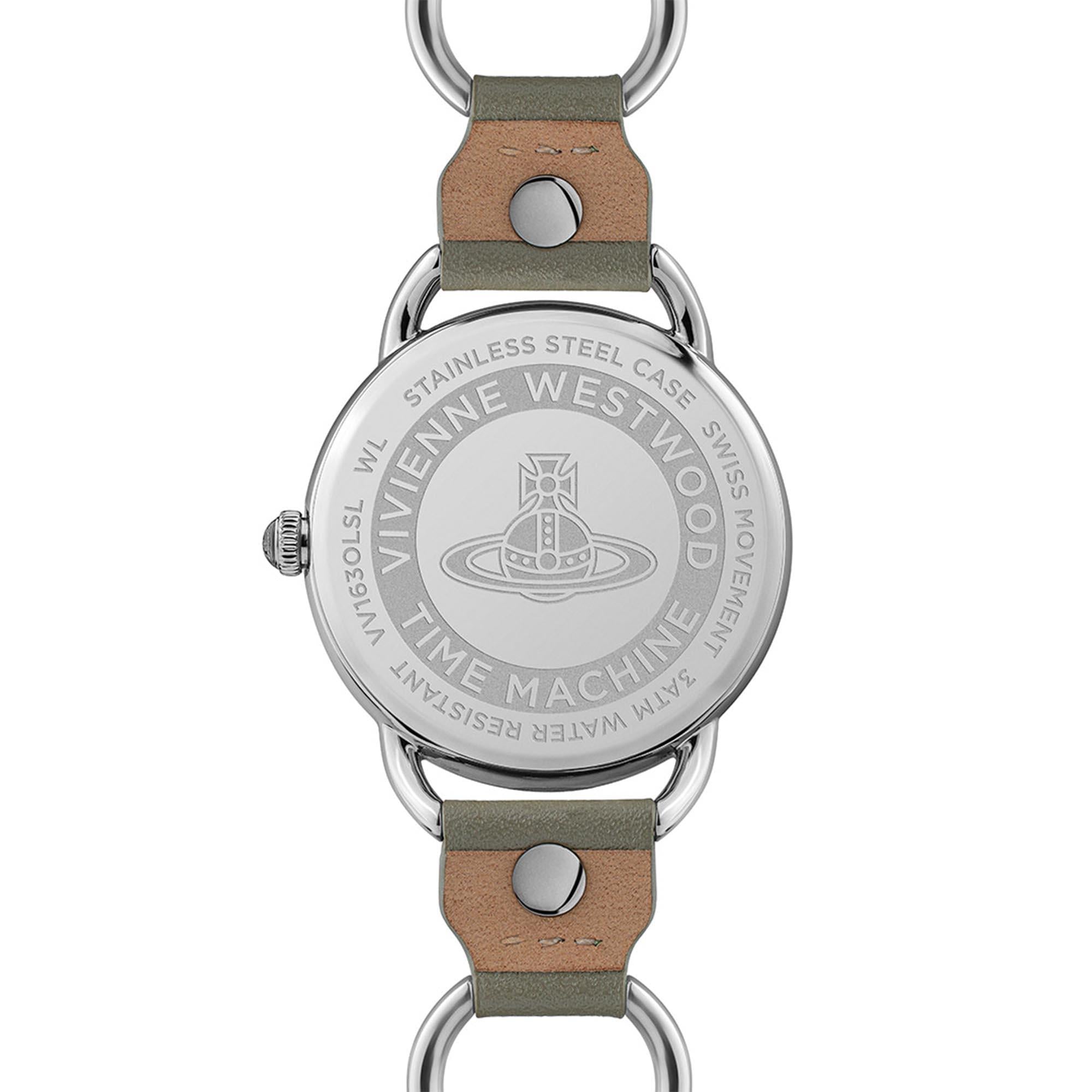 Vivienne Westwood Carnaby Quartz Olive Green Dial Olive Green Leather Strap Ladies Watch VV163OLSL