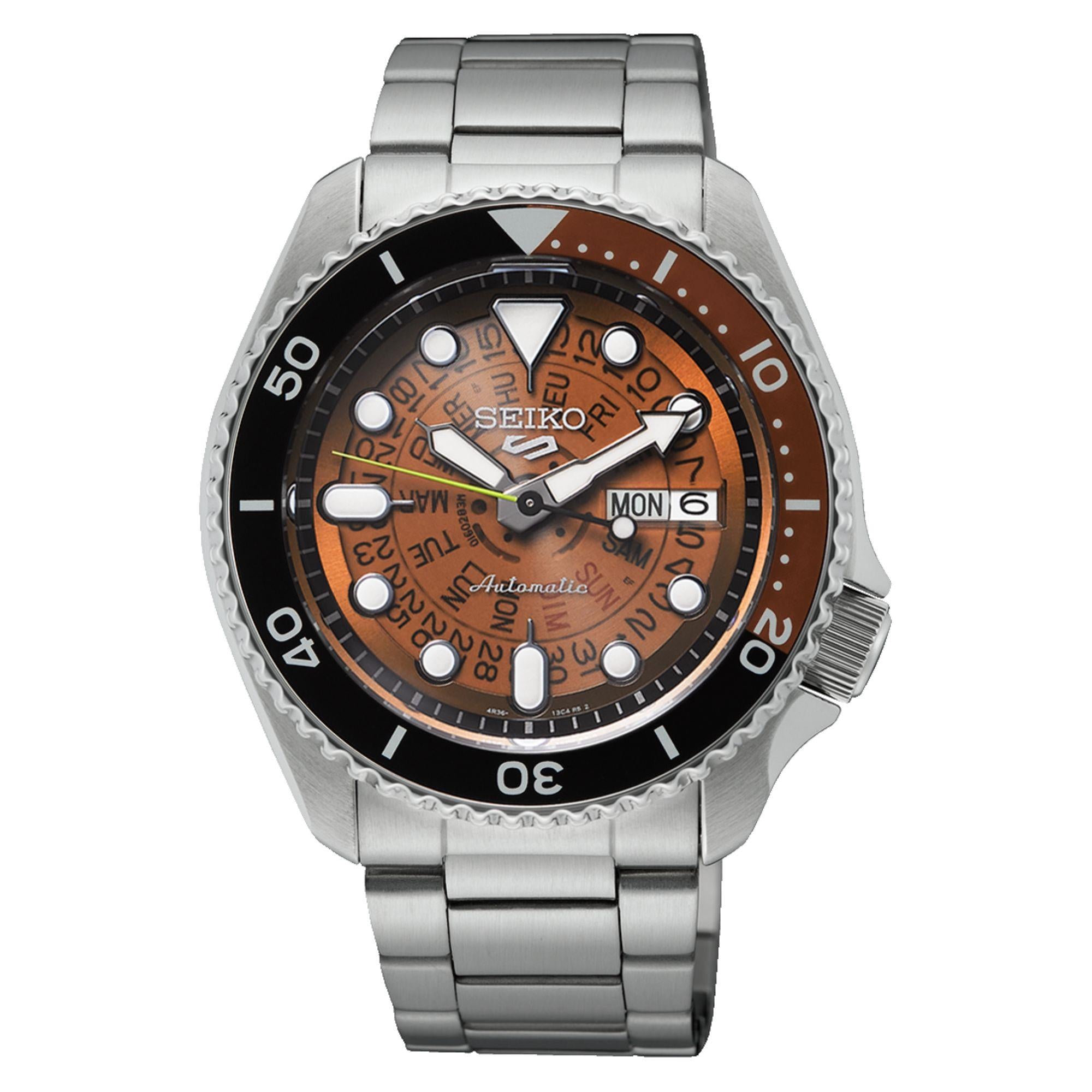 Seiko 5 Sports Automatic Skeleton Dial Stainless Steel Men's Watch SRPJ47K1