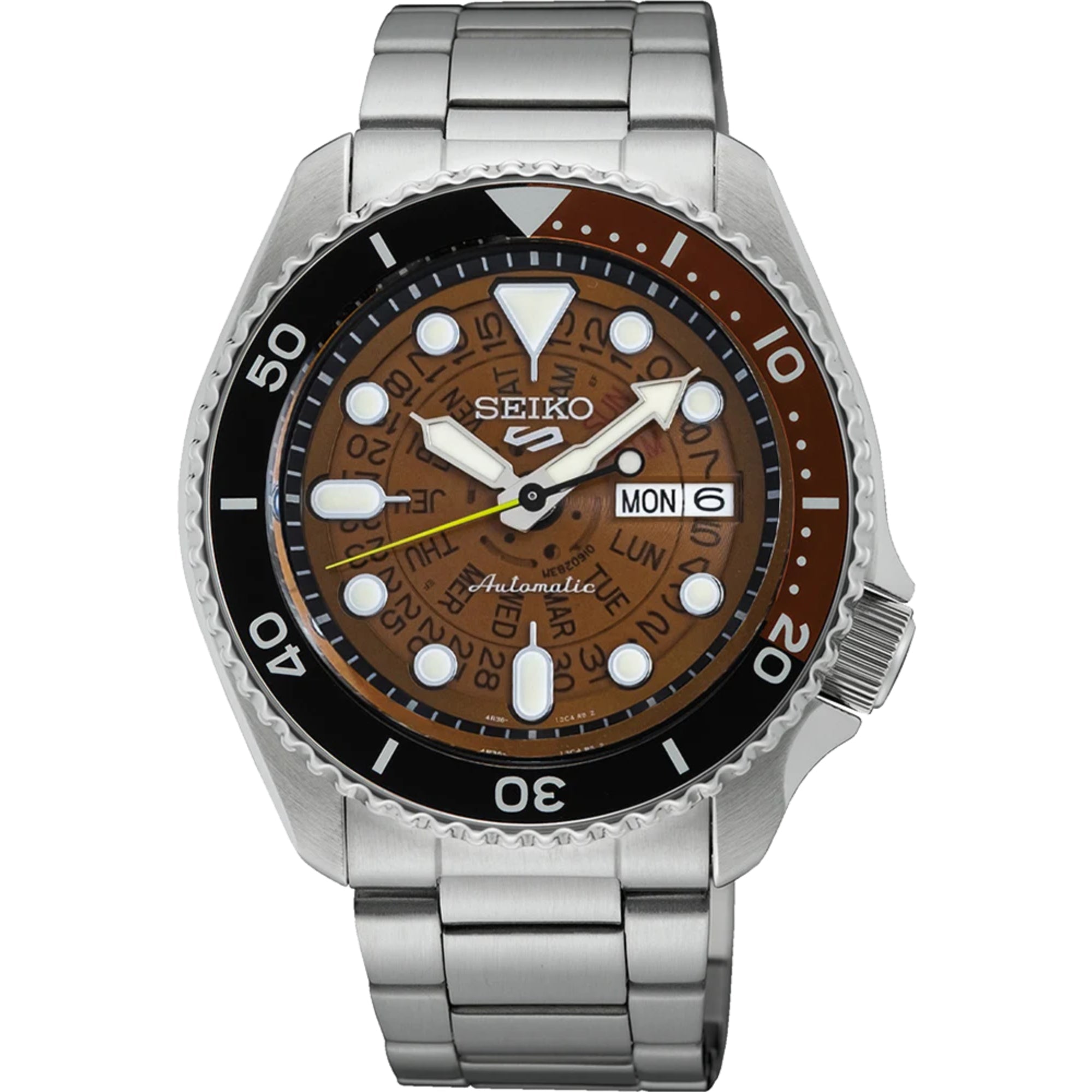 Seiko 5 Sports Automatic Skeleton Dial Stainless Steel Men's Watch SRPJ47K1