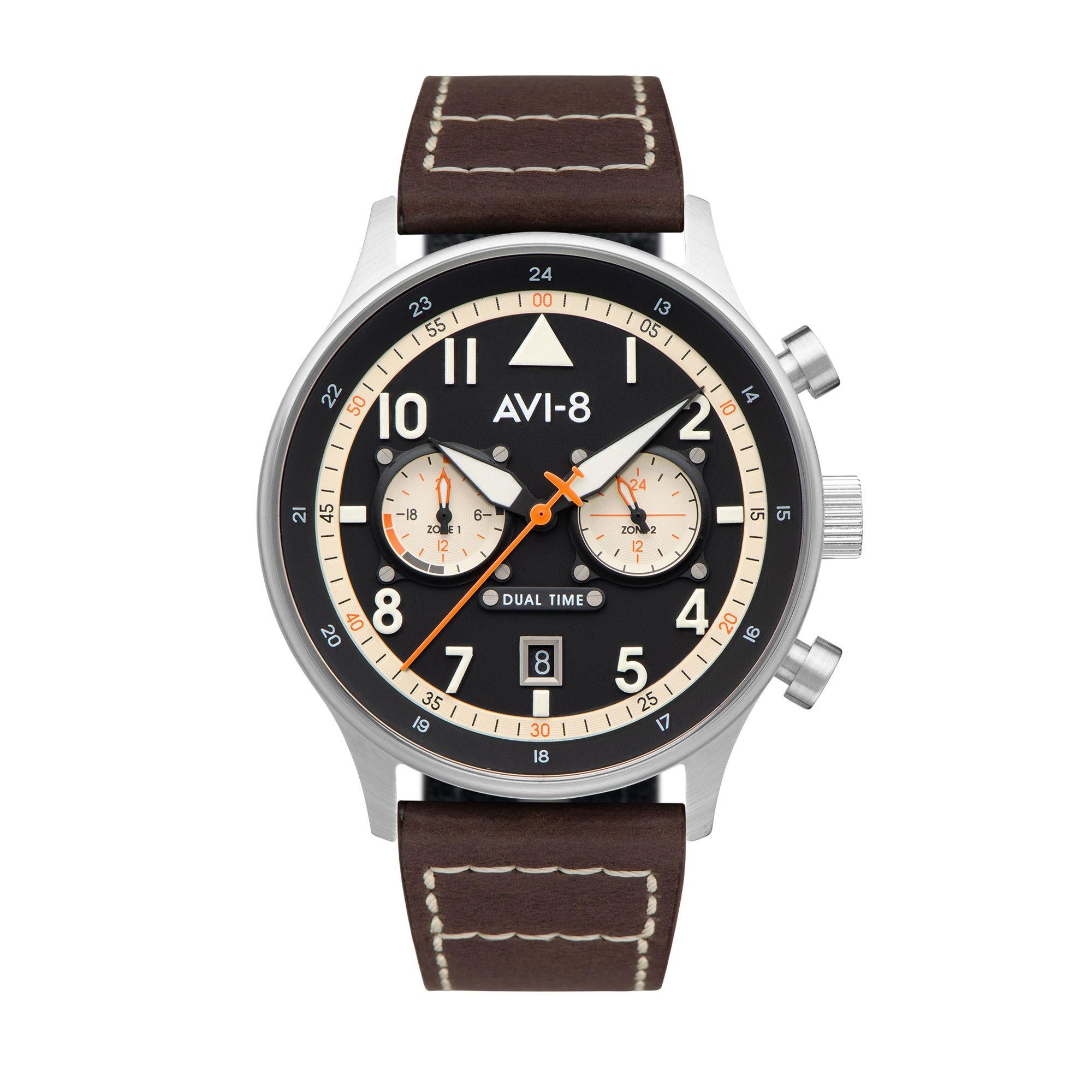 AVI-8 Hawker Hurricane Carey Dual Time Manston Mens Watch AV-4088-01
