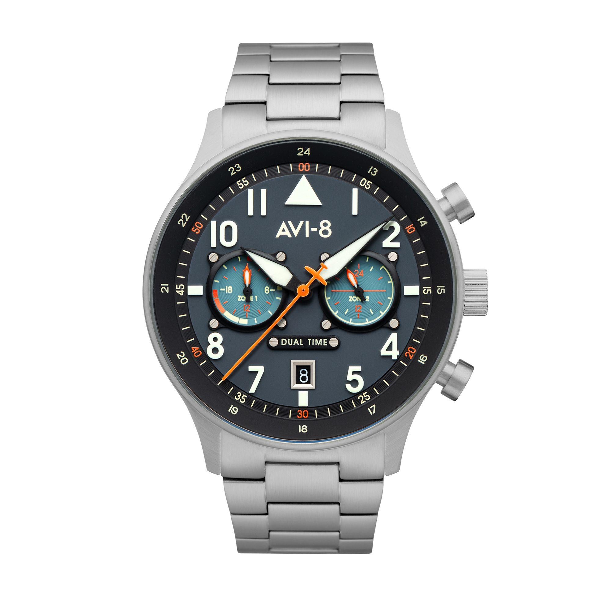 AVI-8 Hawker Hurricane Carey Dual Time Gutersloh Herren Uhr AV-4088-22
