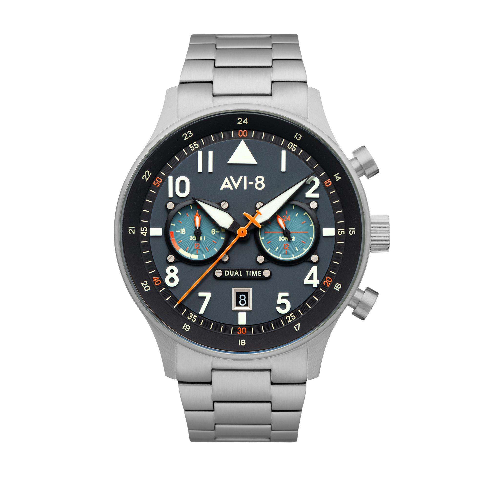 AVI-8 Hawker Hurricane Carey Dual Time Gutersloh Herren Uhr AV-4088-22
