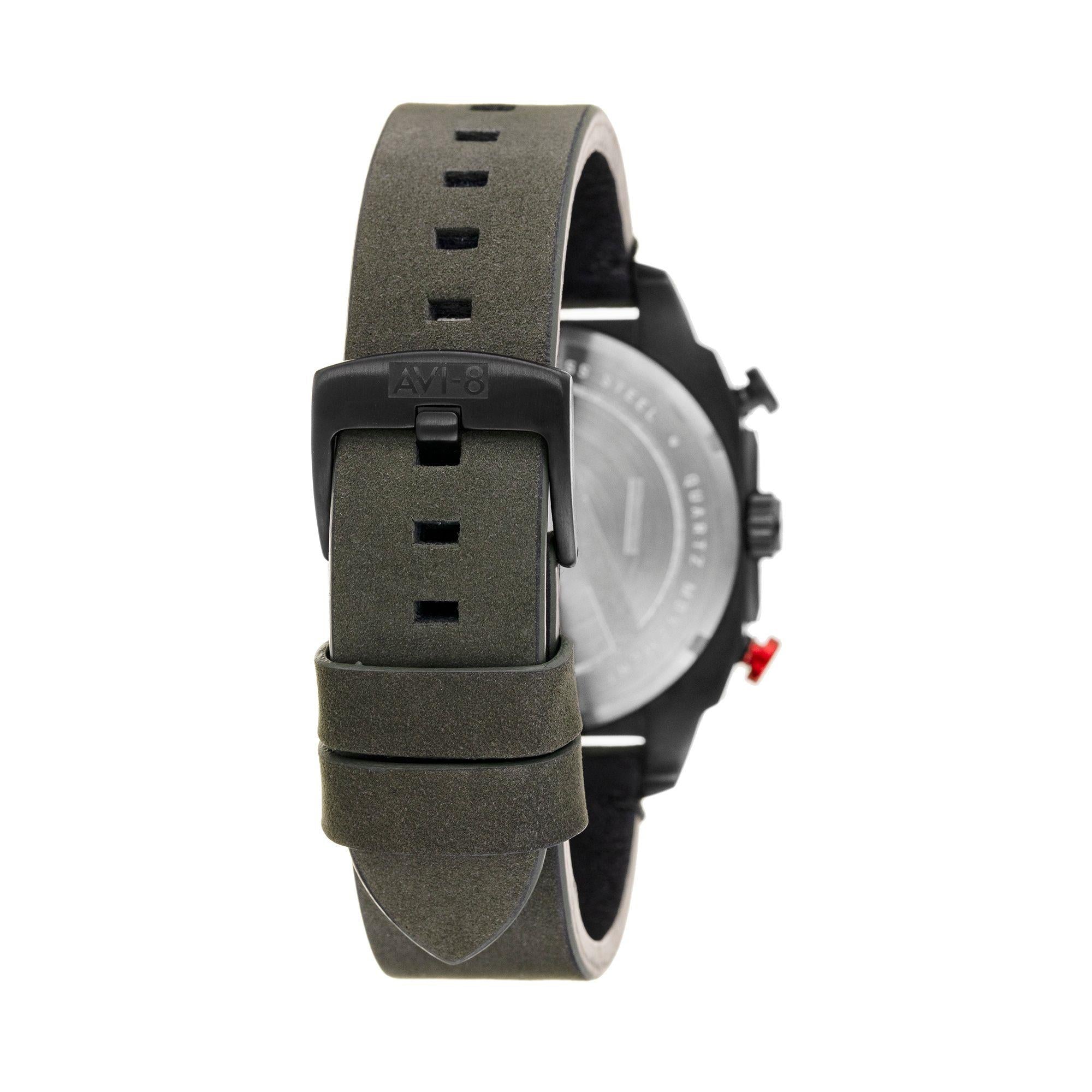 AVI-8 Hawker Hunter Retrograde Chronograph Tiefgrün Schwarze Herren Uhr AV-4052-08